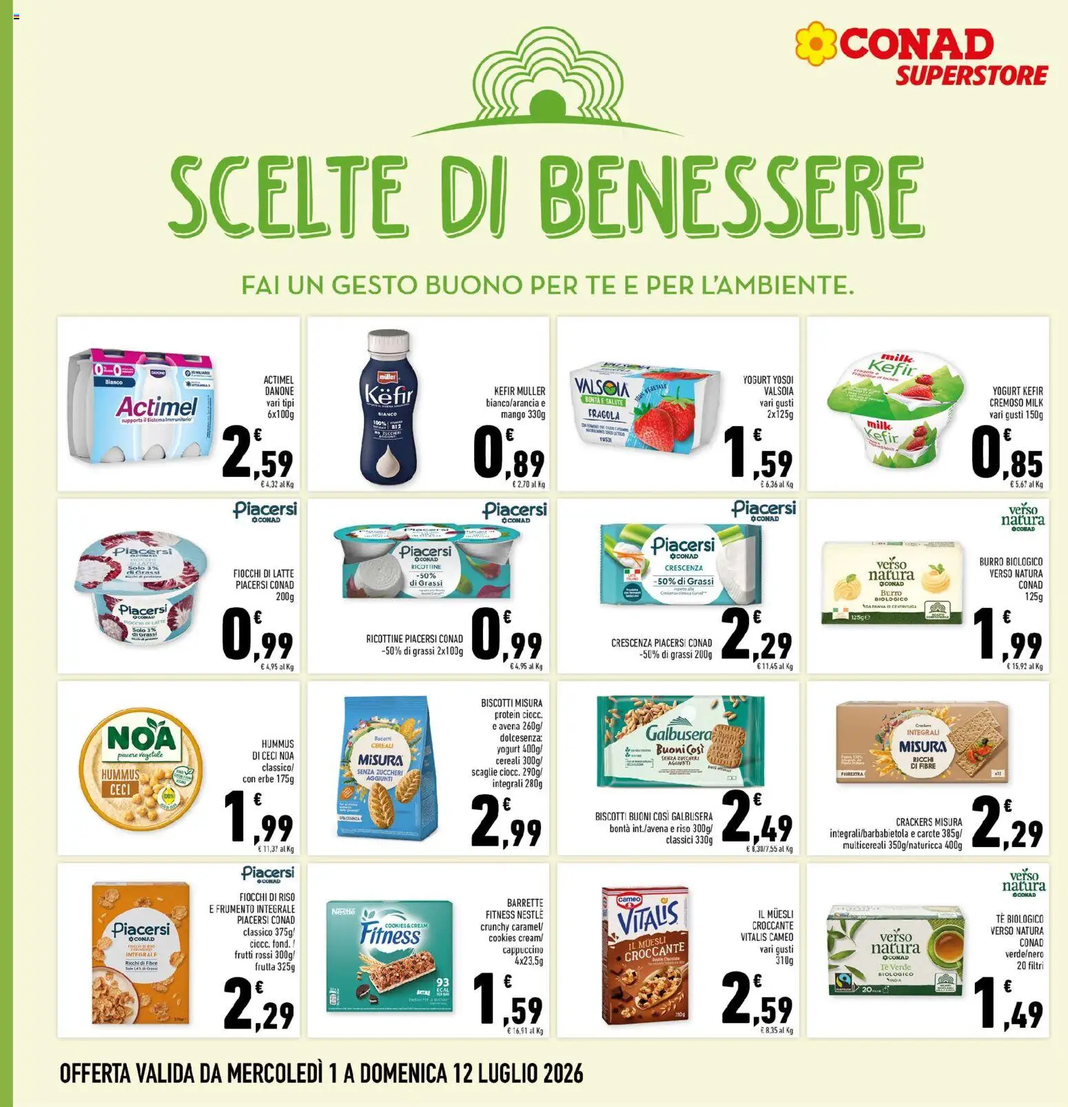 Volantino Conad del 01/07/2026 | Pagina: 16 | Prodotti: Muesli, Cereali, Carote, Burro