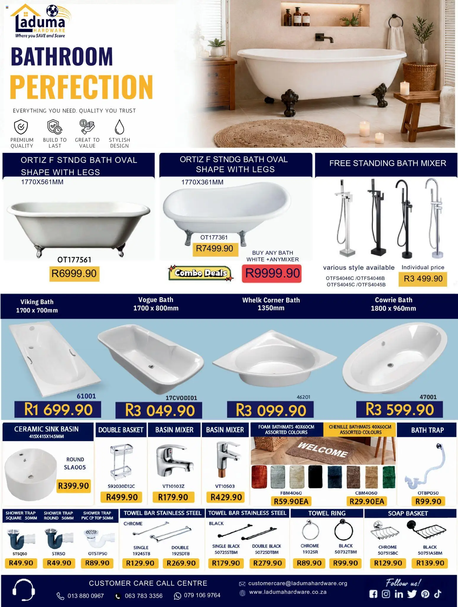 New Laduma Hardware catalogue – valid from 01/08/2026 | Page: 21 | Products: Shower, Basket, Towel, Sink