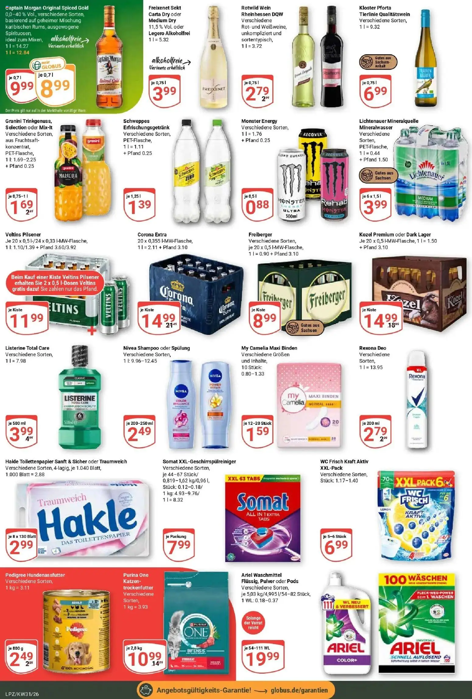 Globus Prospekt Leipzig – gültig ab 27.07.2026 | Seite: 3 | Produkte: Waschmittel, Granini, Captain morgan, Listerine