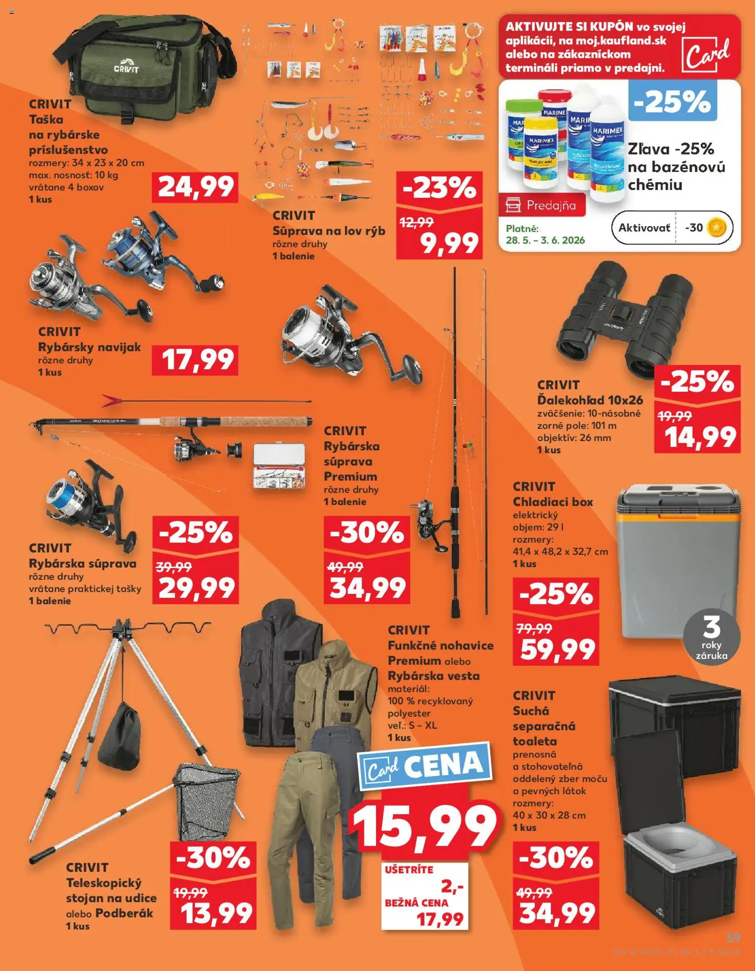 Nové Kaufland akcie – leták je platný od 28.05.2026 | Strana: 59 | Produkty: Chladiaci box, Vesta, Taška