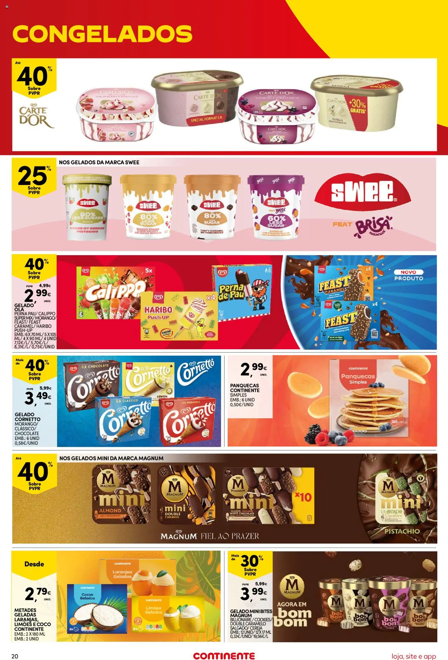 Continente Semanal Continente Bom Dia │ válido de 25/08/2026 | Página: 20 | Produtos: Limões, Panquecas, Cereja, Coco