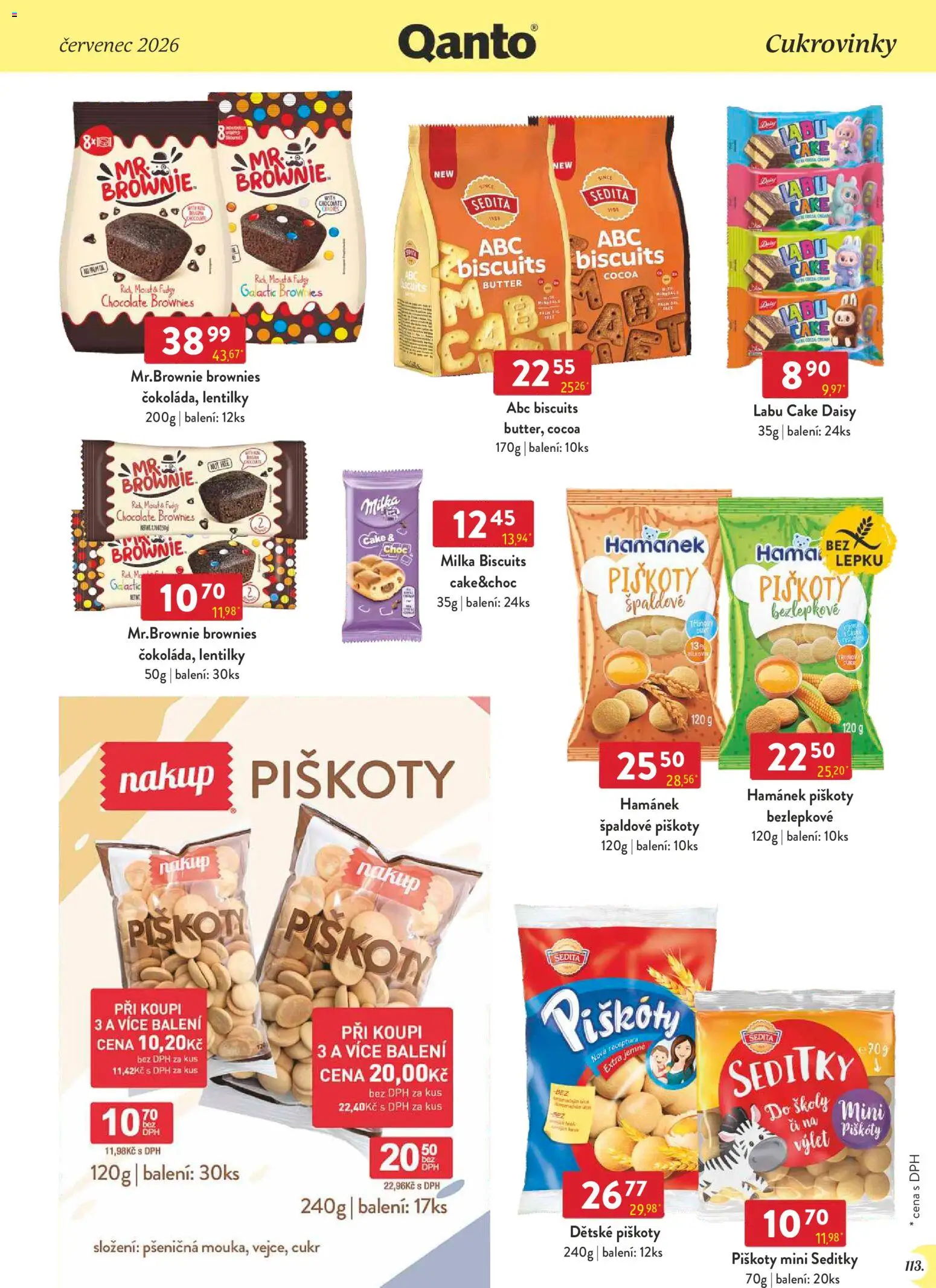 Astur & Qanto leták - Velkoobchod 07/2026 od 01.07.2026 | Strana: 113 | Produkty: Piškoty, Cukr, Hamánek, Lentilky