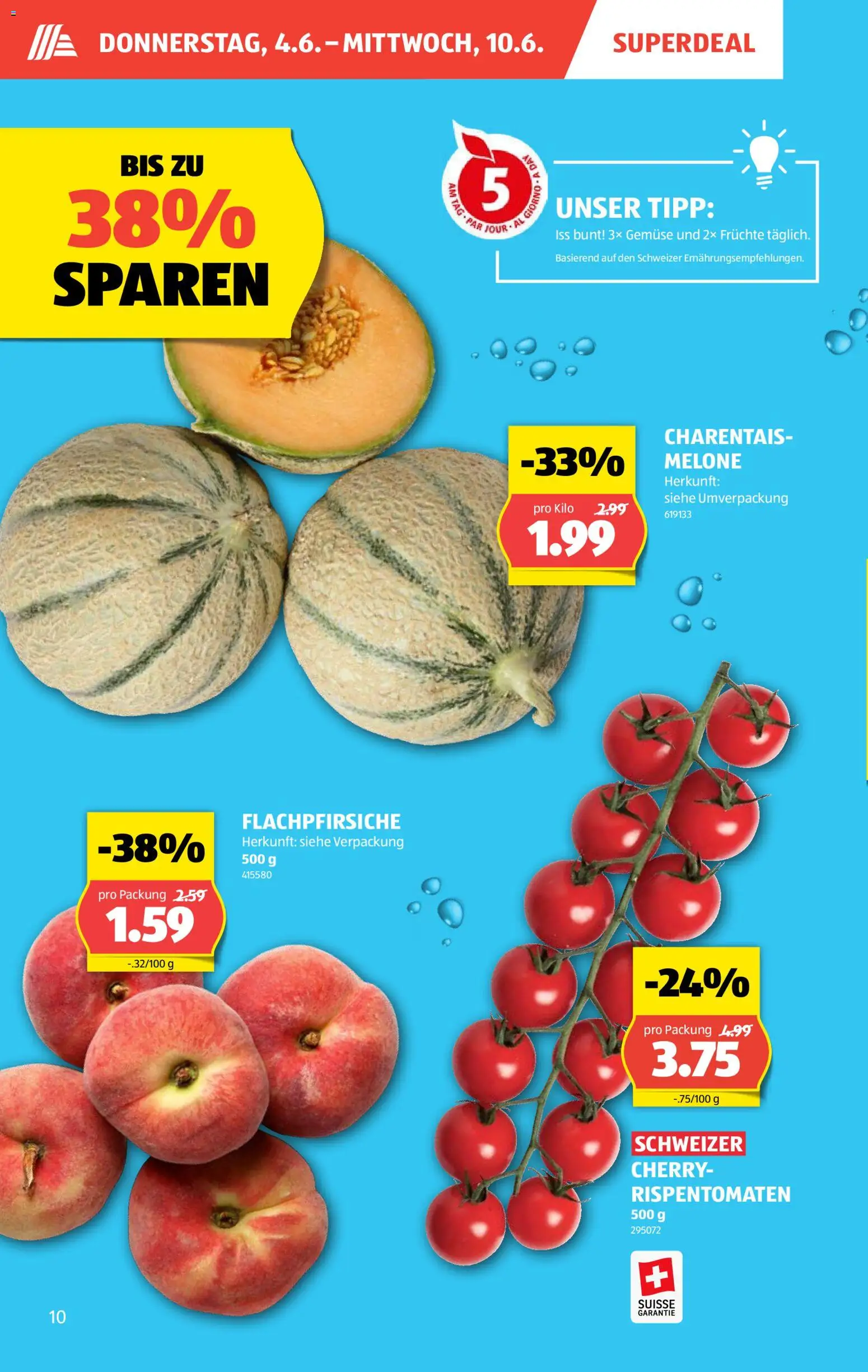 Aldi aktionen – gültig ab 04.06.2026 | Seite: 10 | Produkte: Gemüse, Melone, Früchte