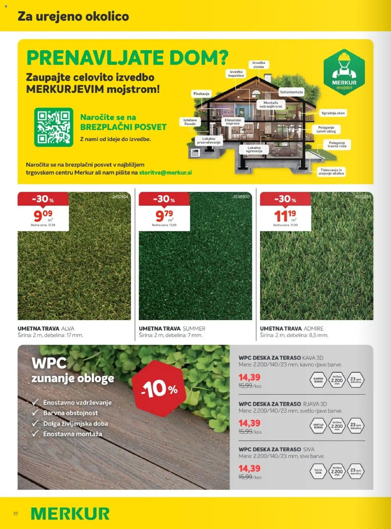 Novi Merkur katalog ponudbe – veljaven od 06.05.2026 | Stran: 22 | Izdelki: Umetna trava, Kava, Barva