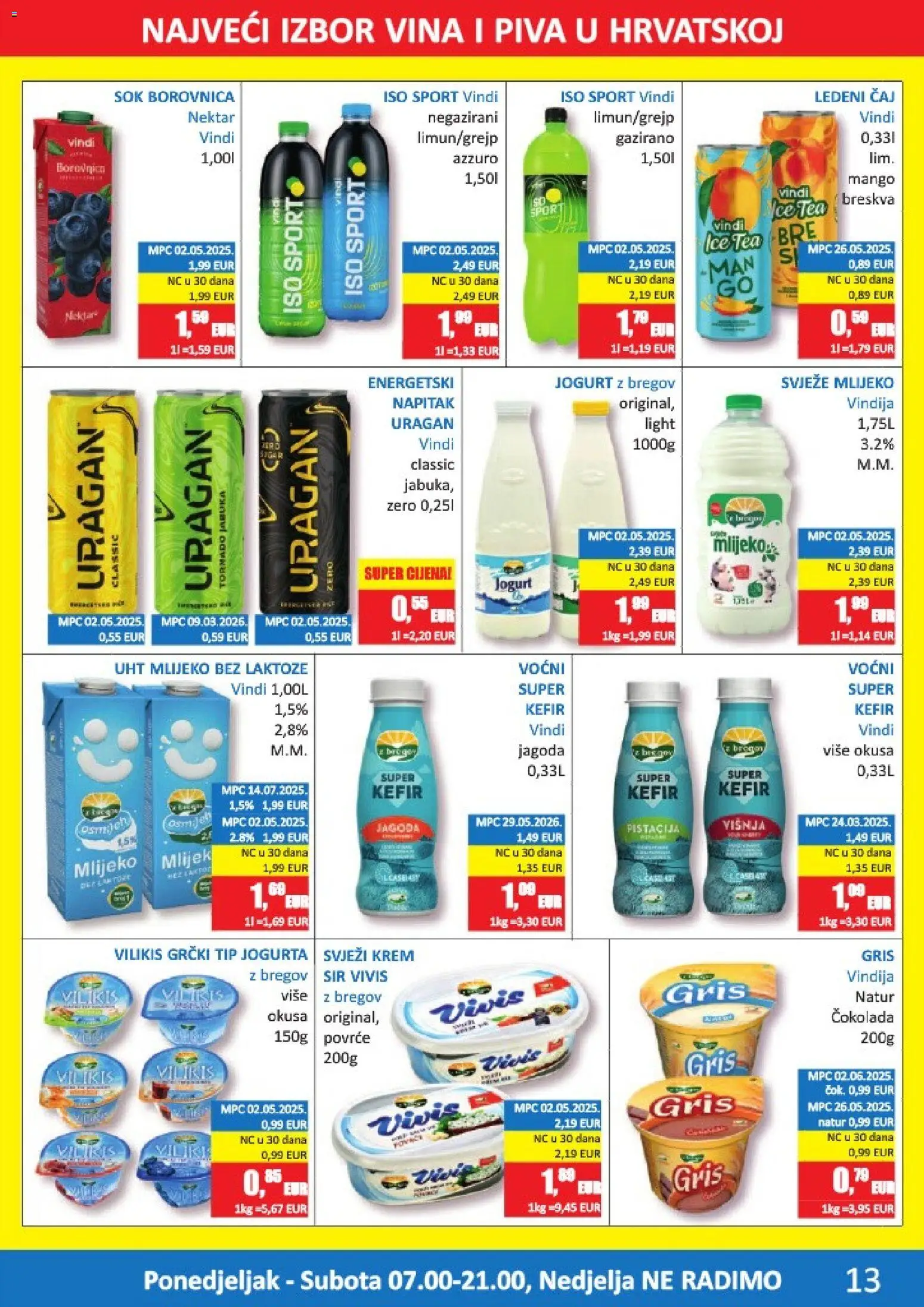 Vrutak katalog | vrijedi od 14.09.2026 | Stranica: 13 | Proizvodi: Vindija, Mlijeko, Nektar, Breskva