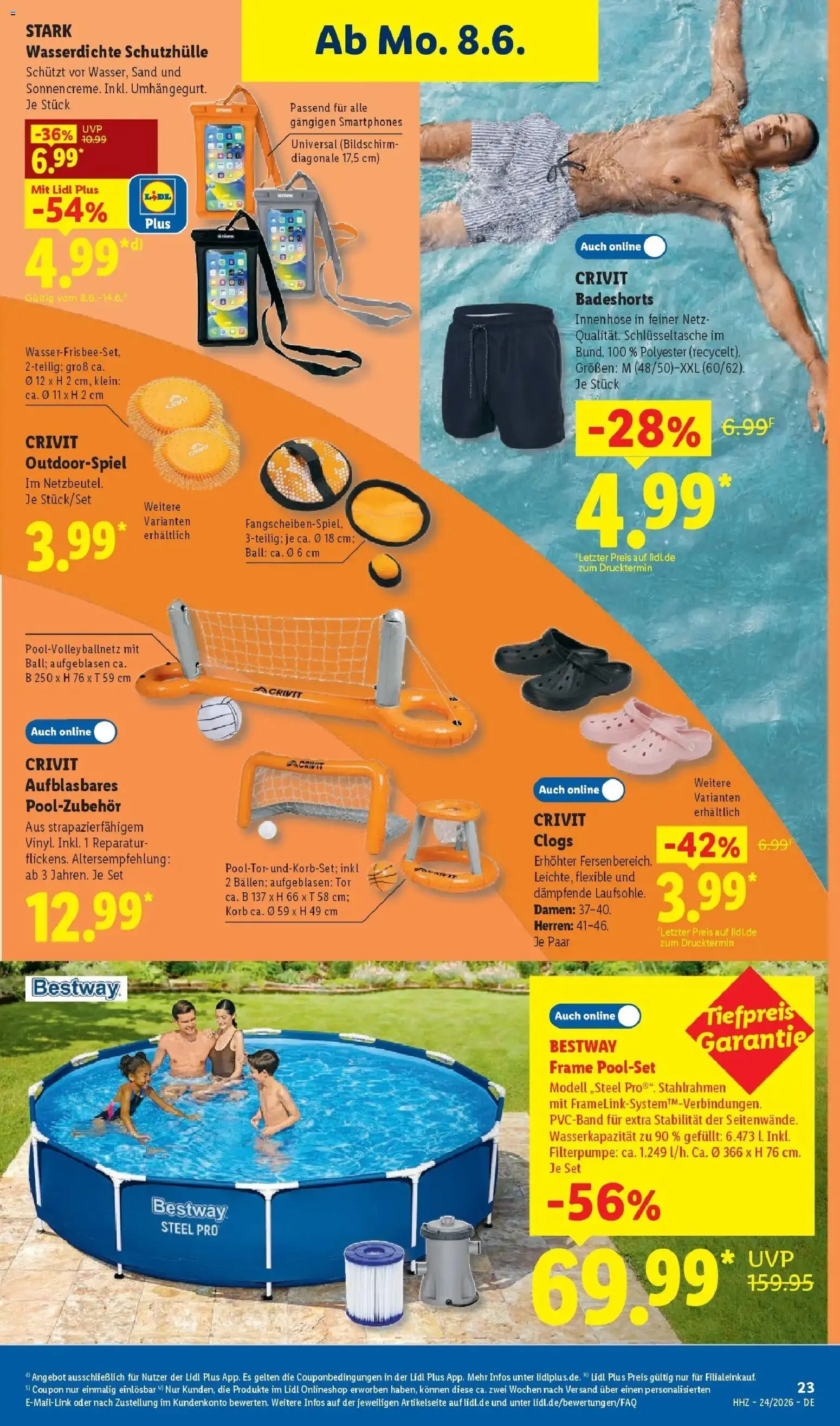 Lidl Prospekt Zülpich – gültig ab 08.06.2026 | Seite: 43 | Produkte: Badeshorts, Korb, Smartphones, Bildschirm