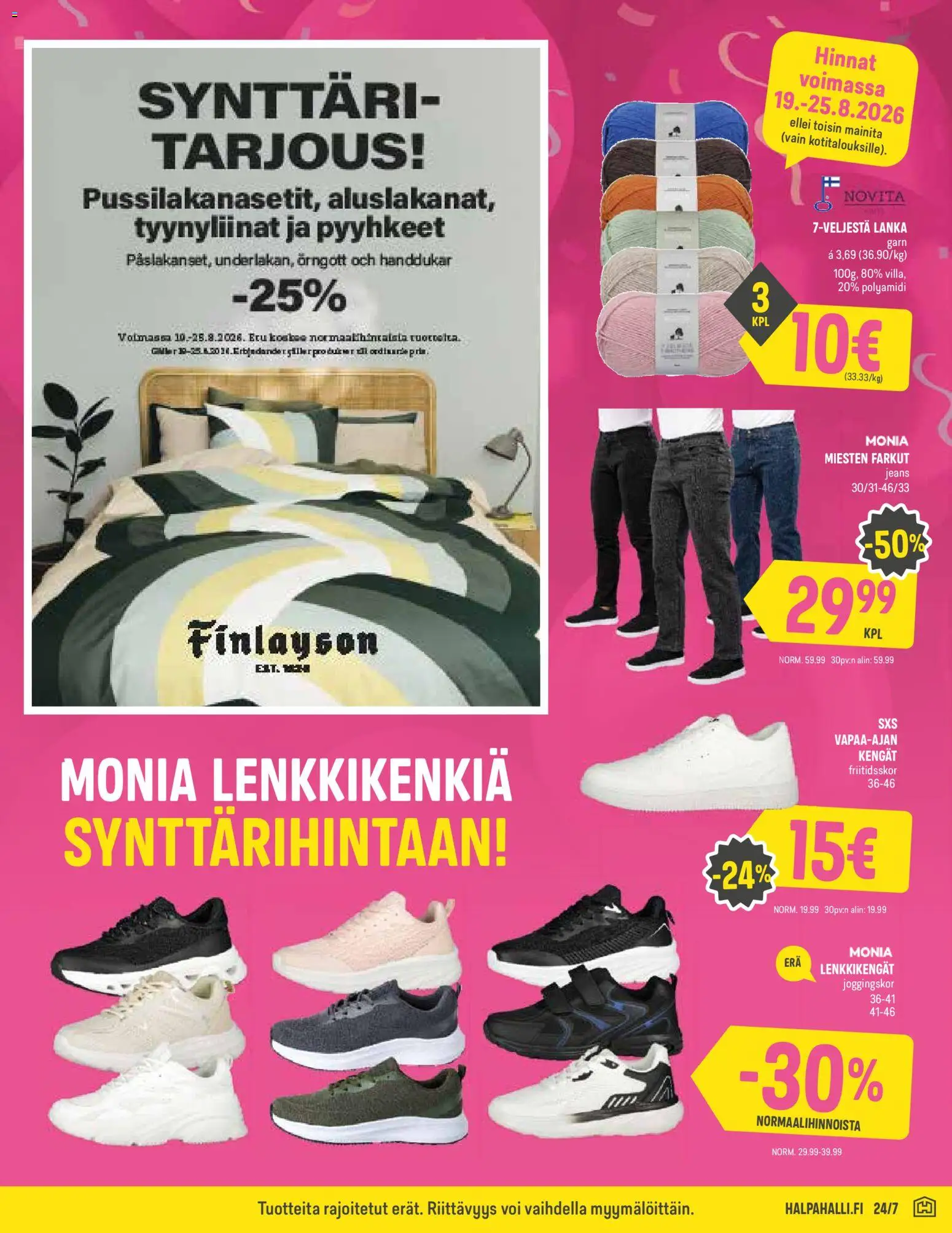 Halpa Halli tarjoukset – voimassa 19/08/2026 alkaen | Sivu: 11 | Tuotteet: Pyyhkeet, Voi, Farkut