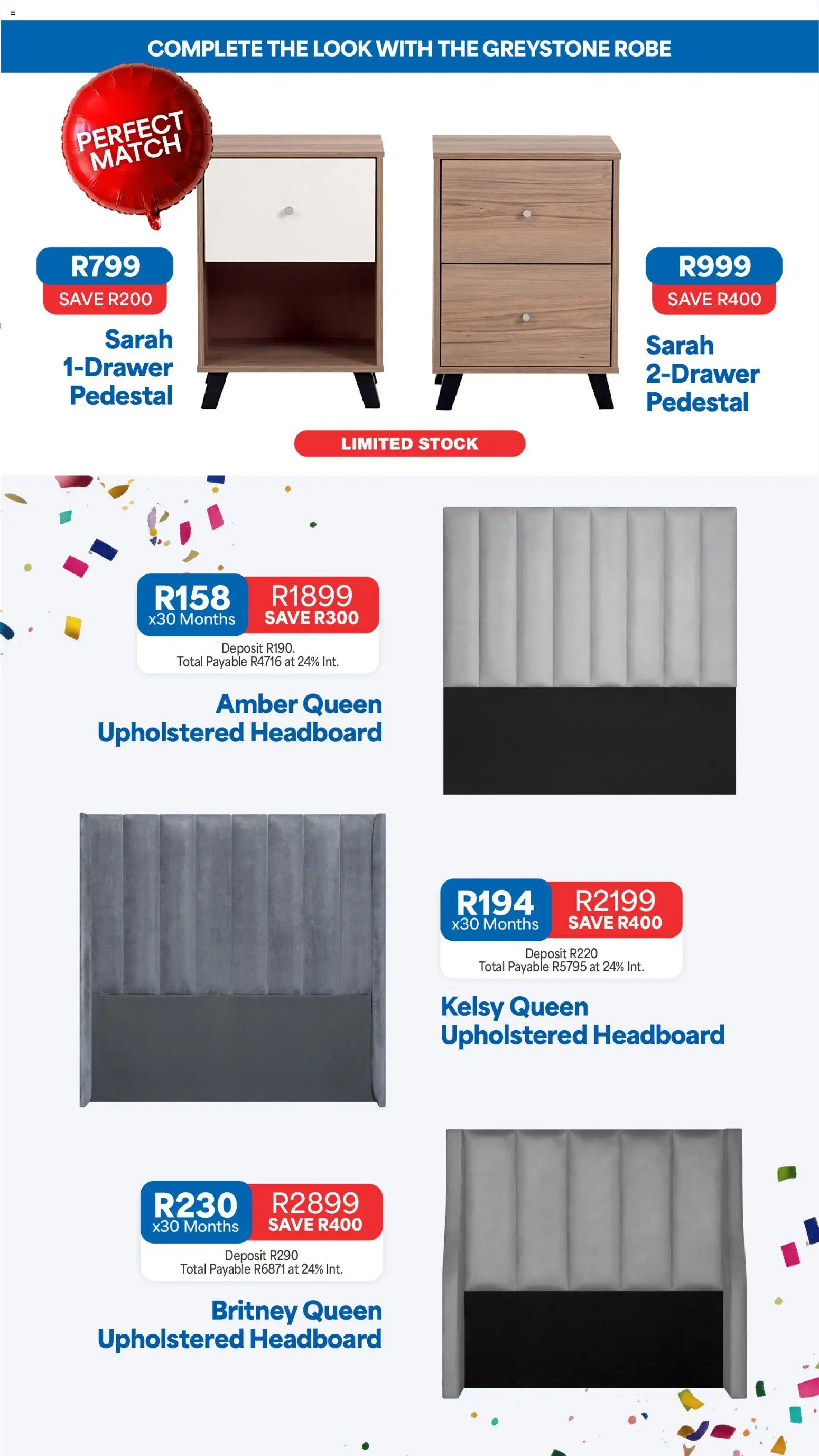 New OK Furniture catalogue – valid from 15.06.2026 | Page: 13 | Products: Pedestal, Headboard, Stock