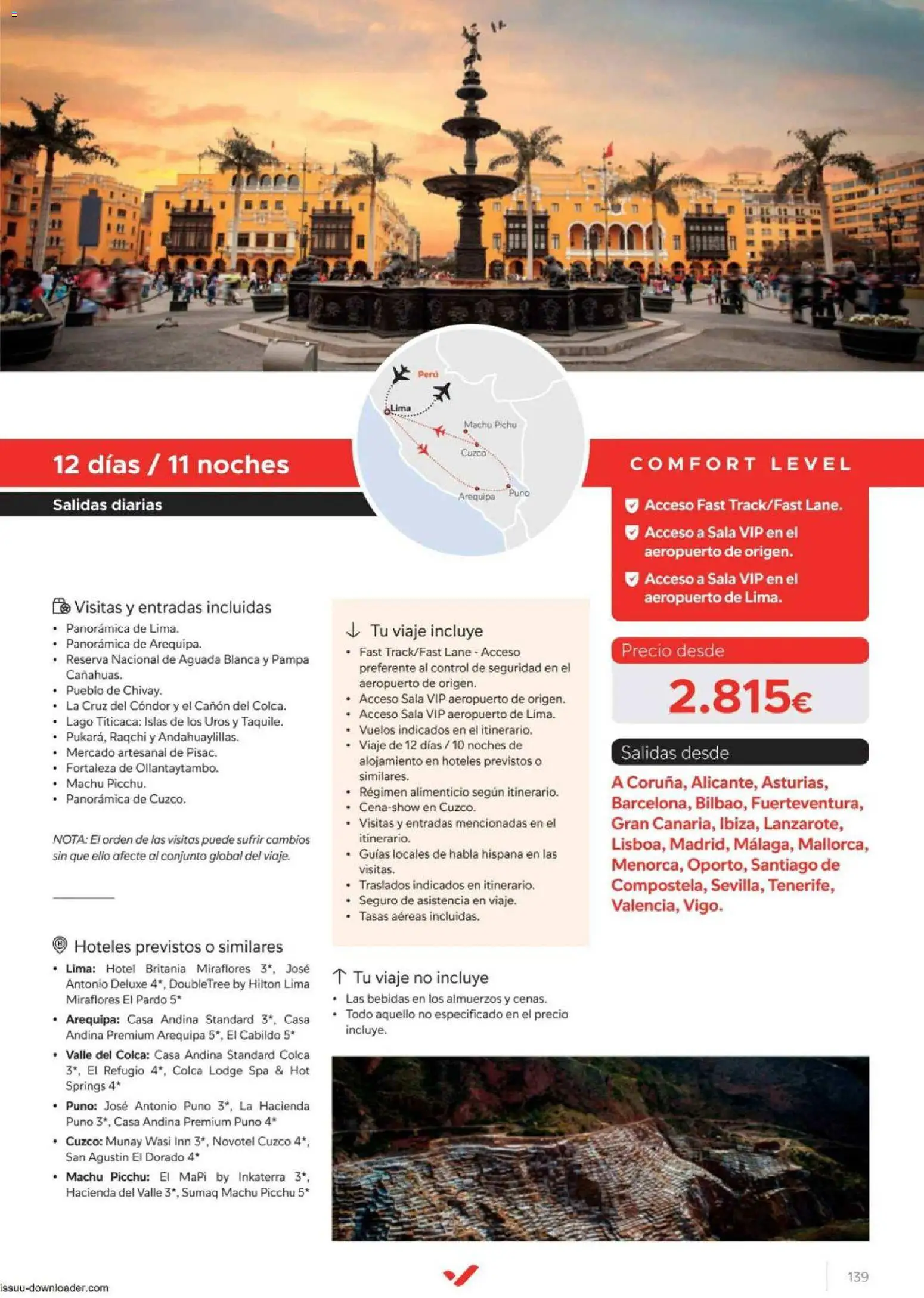 Halcón Viajes Comfort level 2026 │ válido desde el 04.06.2026 | Página: 139 | Productos: Lima