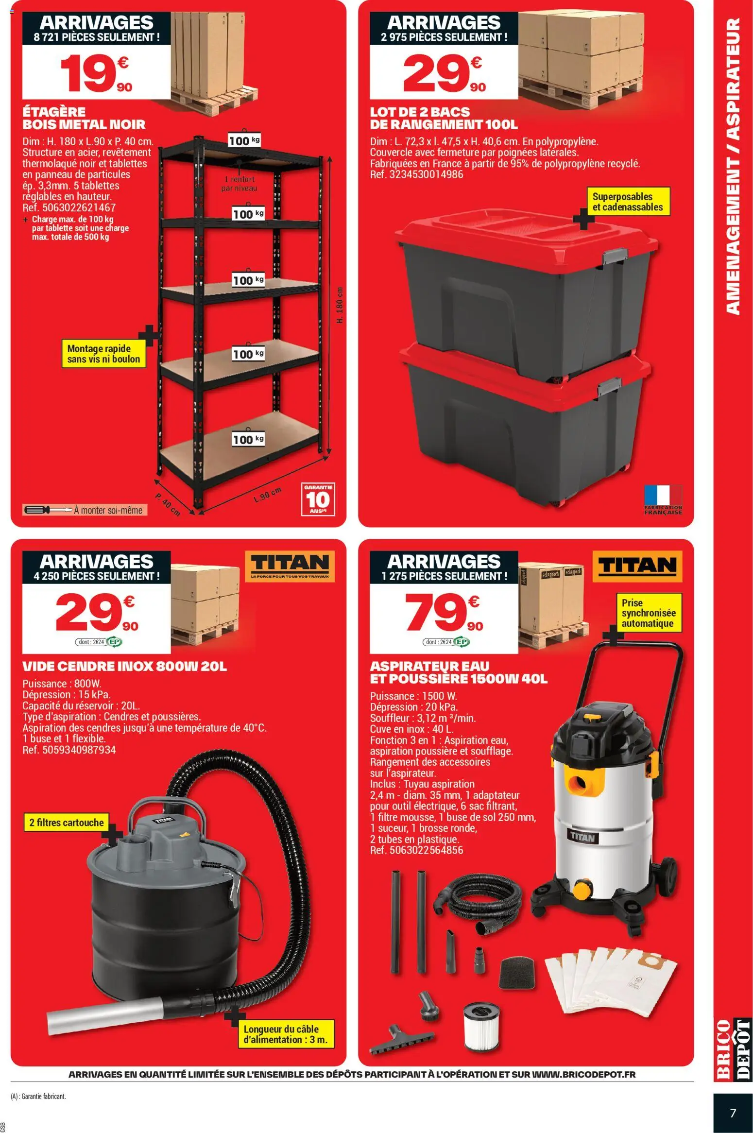 {H1} | Page: 7 | Produits: Tablette, Aspirateur, Brosse, Poignées
