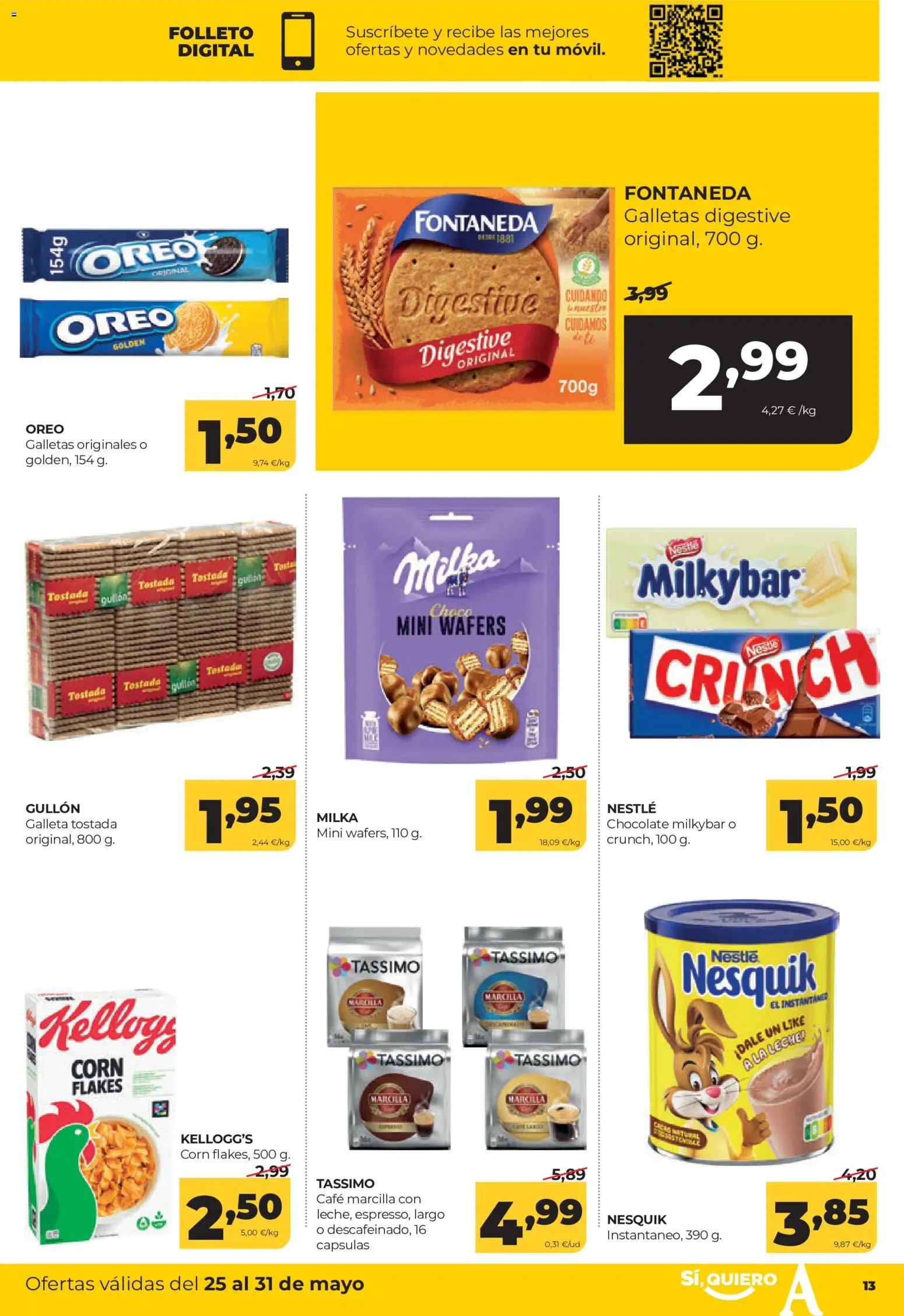 Alimerka folleto Asturias │ válido desde el 25.05.2026 | Página: 13 | Productos: Leche, Café, Chocolate, Galletas