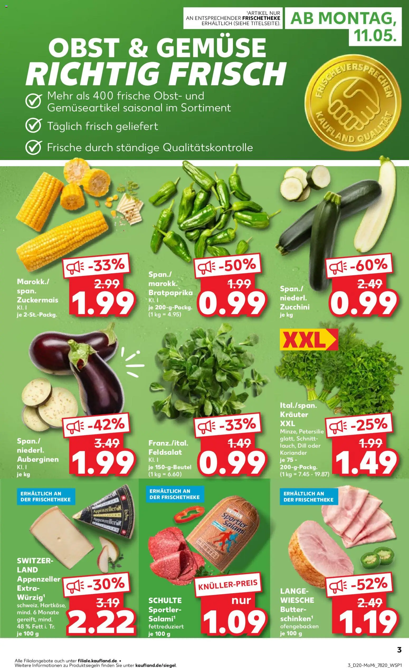 Kaufland Prospekt Kiel	 – gültig ab 11.05.2026 | Seite: 3 | Produkte: Gemüse, Petersilie, Dill, Salami