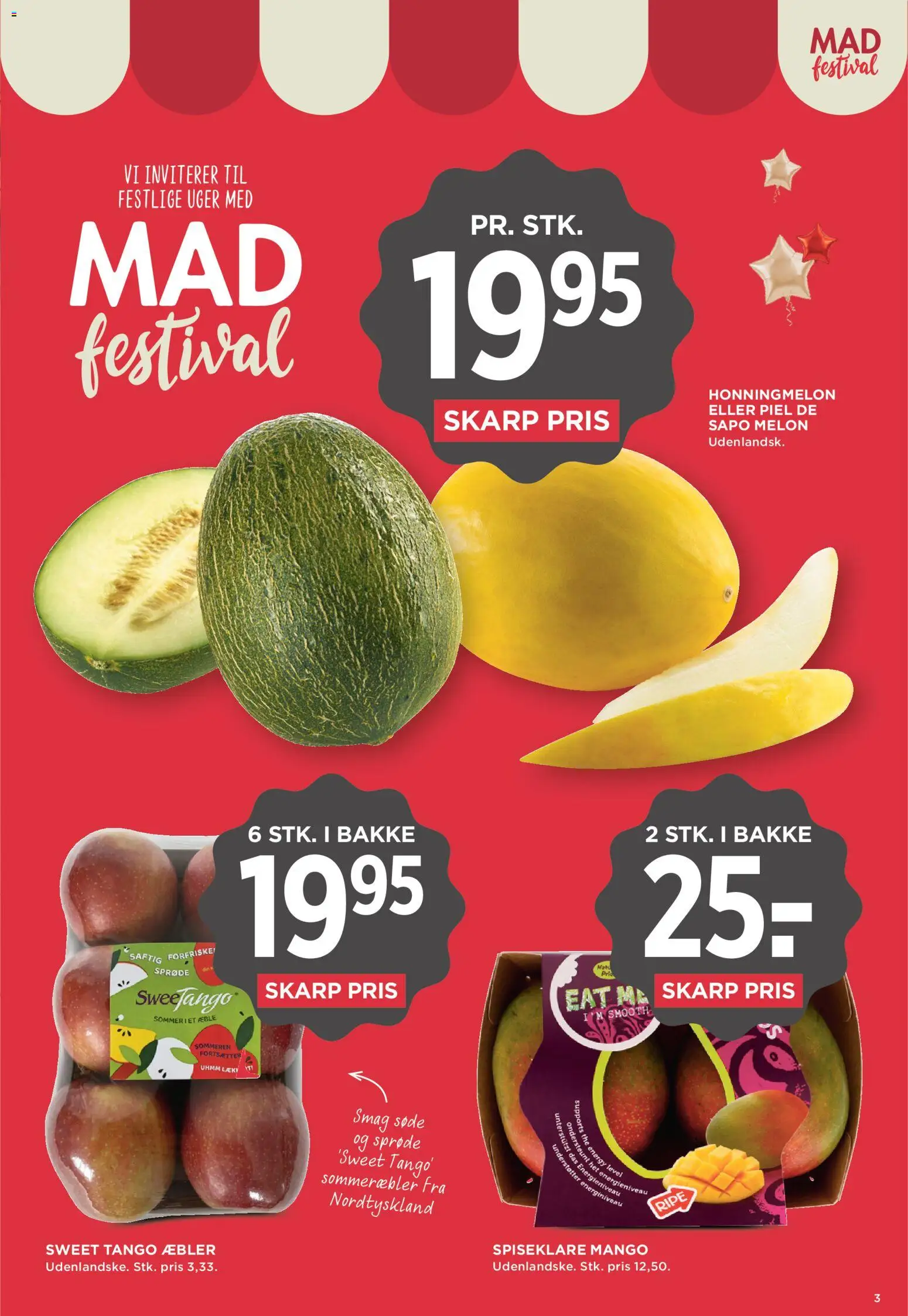 Meny tilbudsavis – gyldig fra 28/08/2026 | Side: 3 | Produkter: Mango, Æbler, Honningmelon