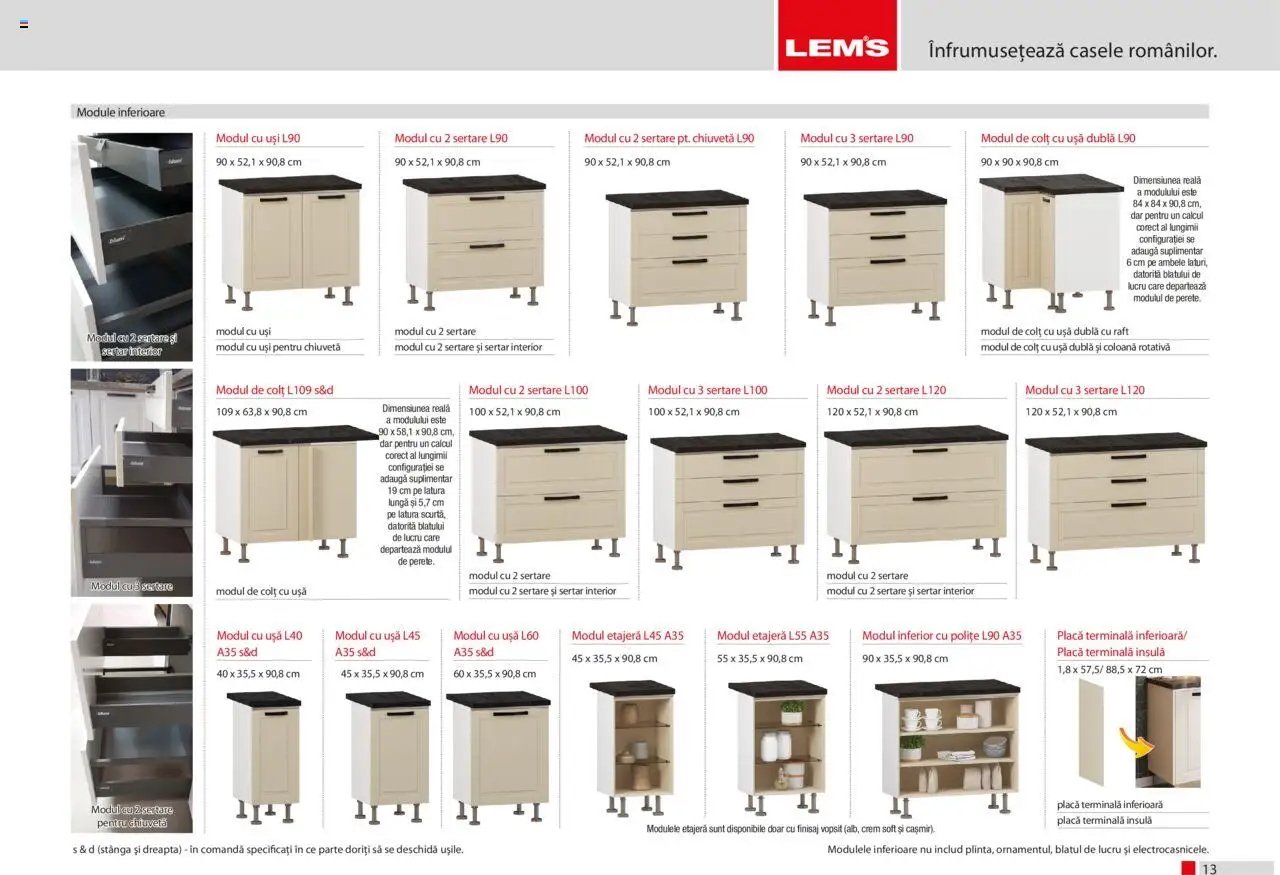 Noul catalog Lem’s – valabil de la 17.11.2023 | Pagină: 13 | Produse: Raft, Chiuvetă, Etajeră, Ușă