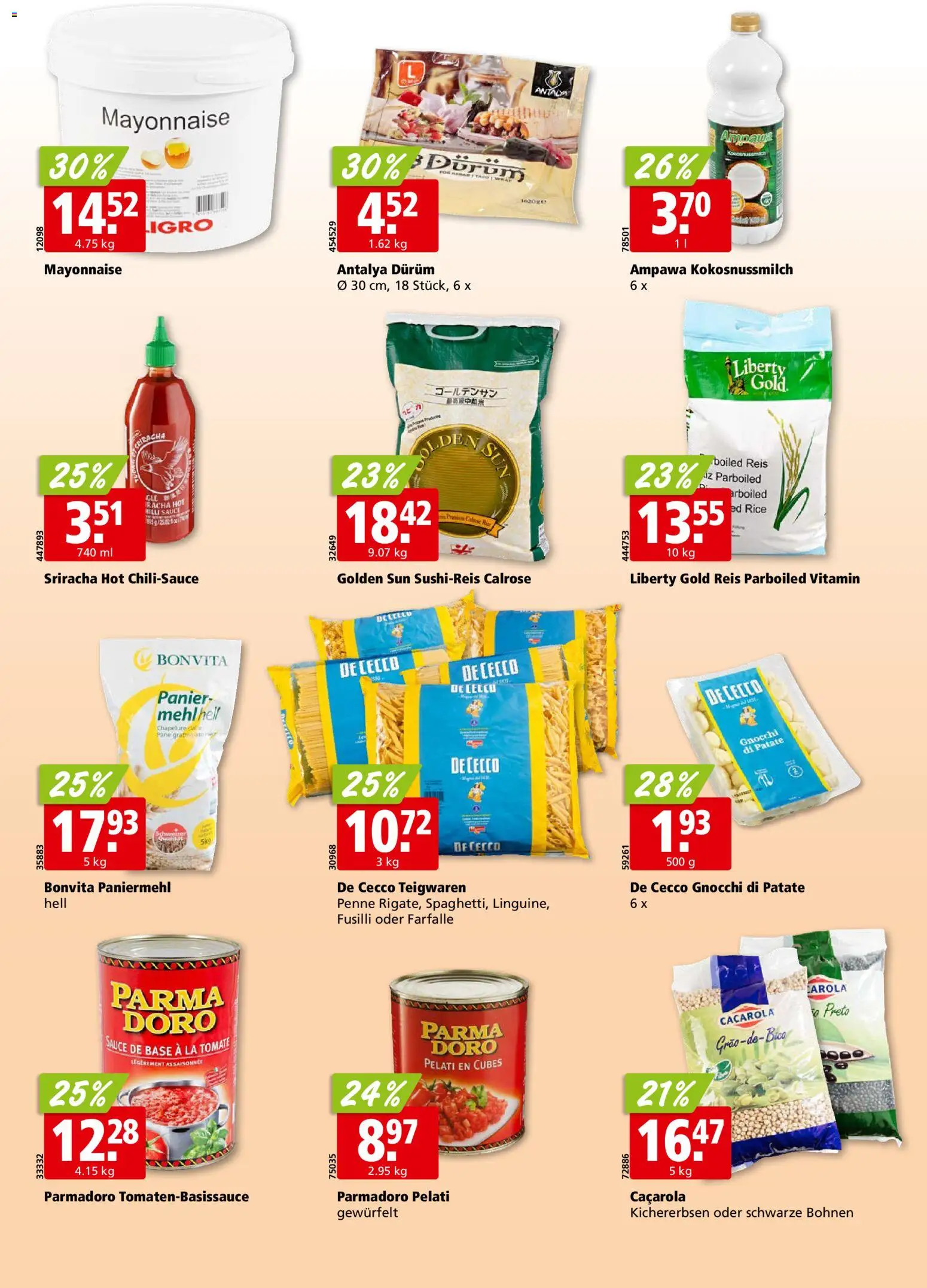 Aligro aktionen Chavannes, Matran, Genf, Sitten – gültig ab 05.10.2026 | Seite: 22 | Produkte: Pane, Teigwaren, Reis, Mayonnaise