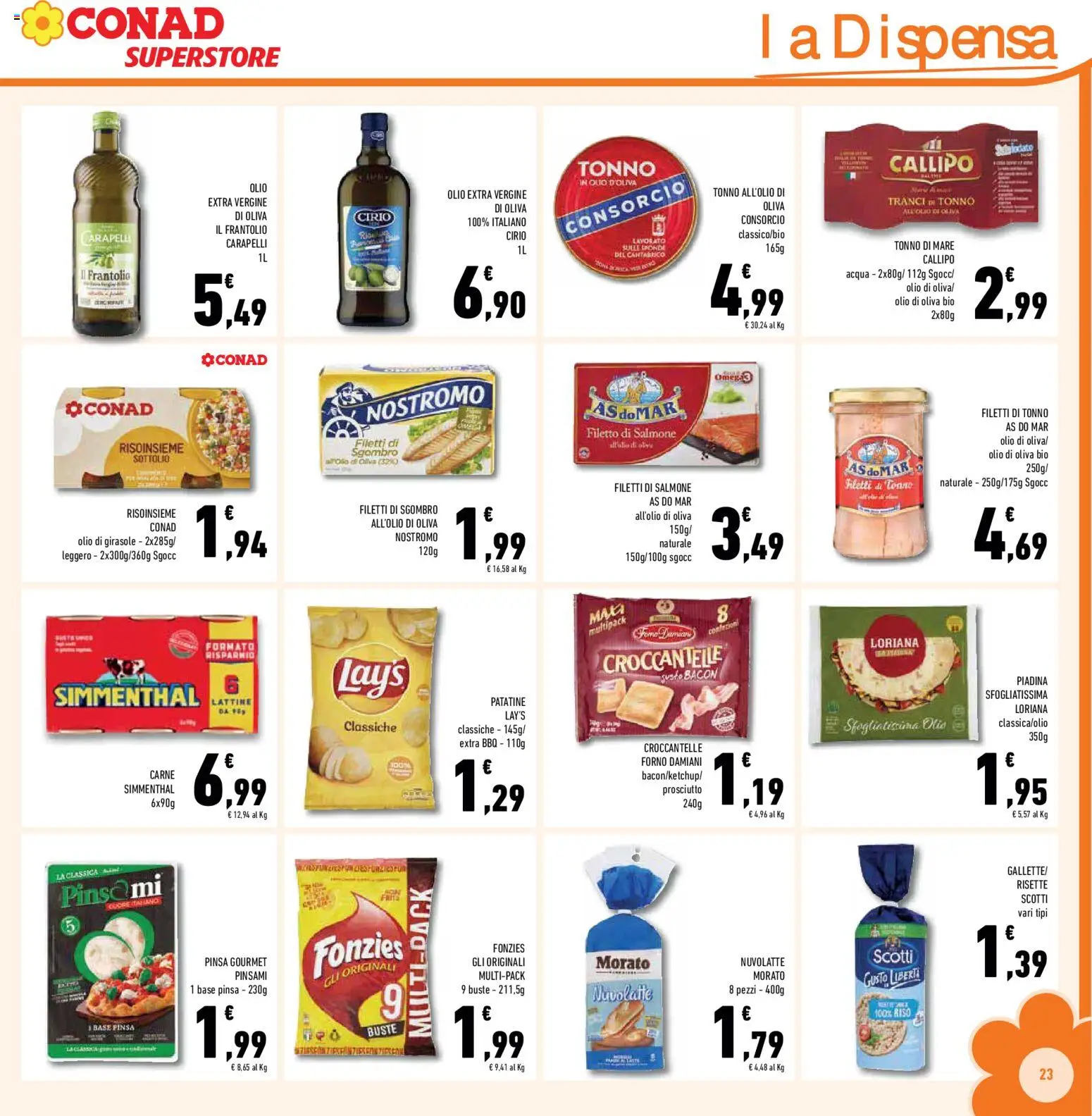 Volantino Conad del 04.06.2026 | Pagina: 23 | Prodotti: Pizza, Olive, Sgombro, Olio di Oliva