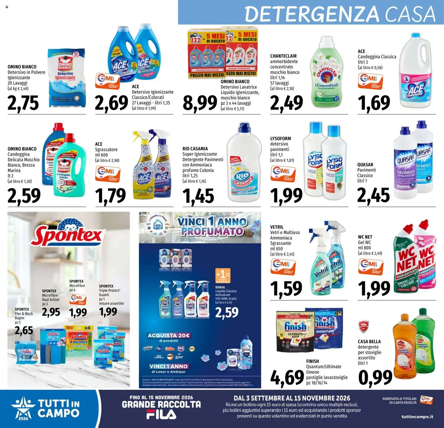 Volantino EMI del 01/10/2026 | Pagina: 26 | Prodotti: Ammorbidente, Guanti, Lavatrice, Bagno