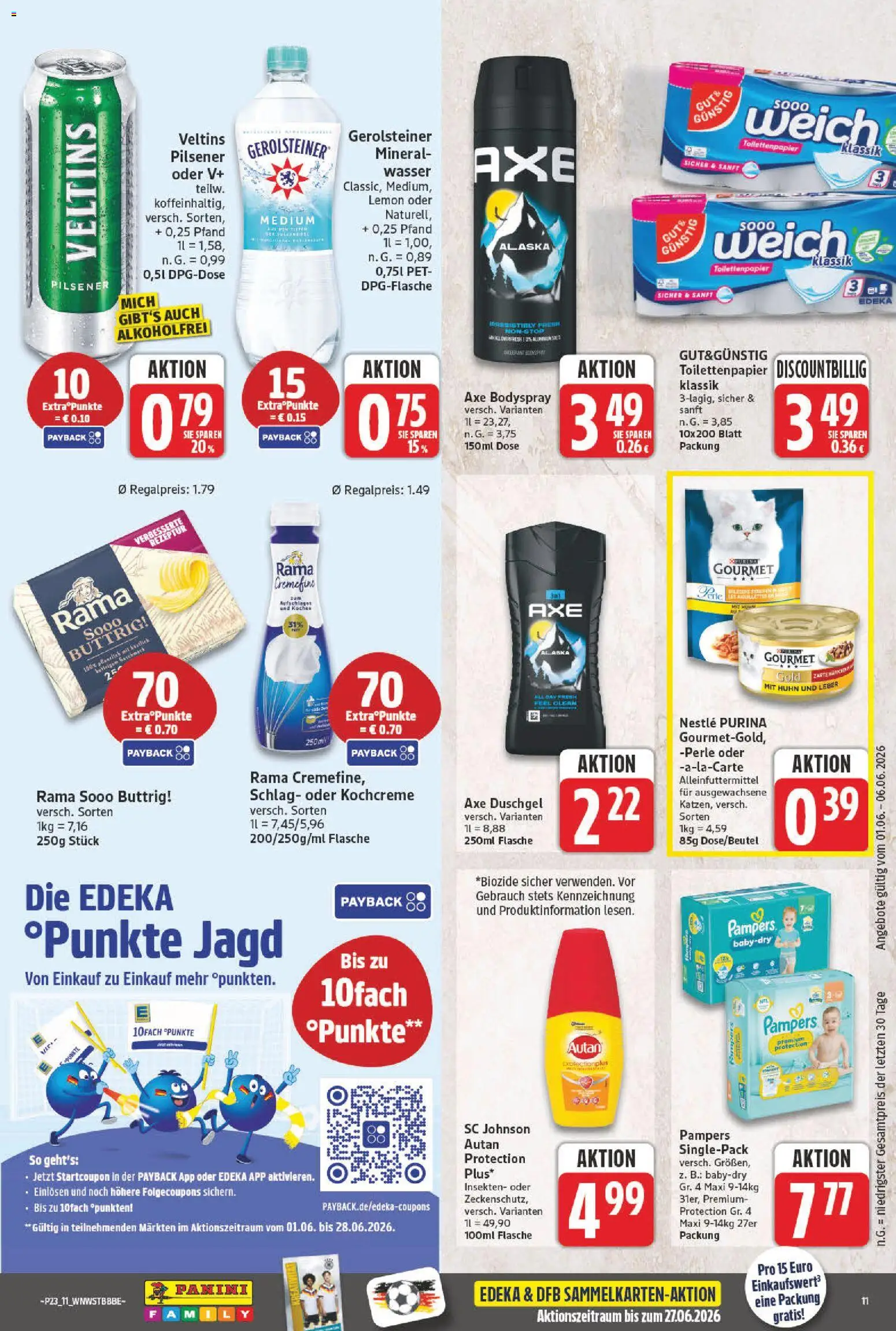 NP Discount Prospekt – gültig ab 01.06.2026 | Seite: 11 | Produkte: Duschgel, Wasser, Veltins, Toilettenpapier