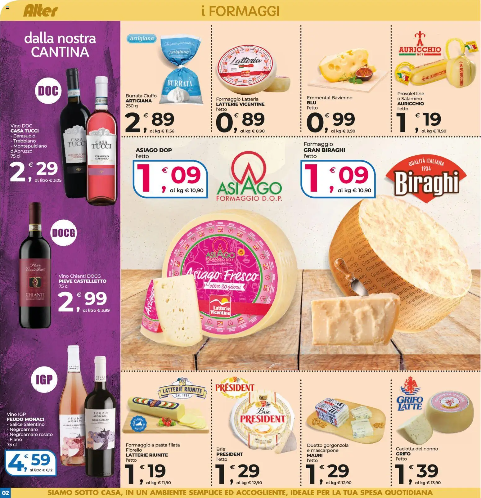 Volantino Alter Discount del 04/09/2026 | Pagina: 2 | Prodotti: Latte, Formaggio, Mascarpone, Burrata