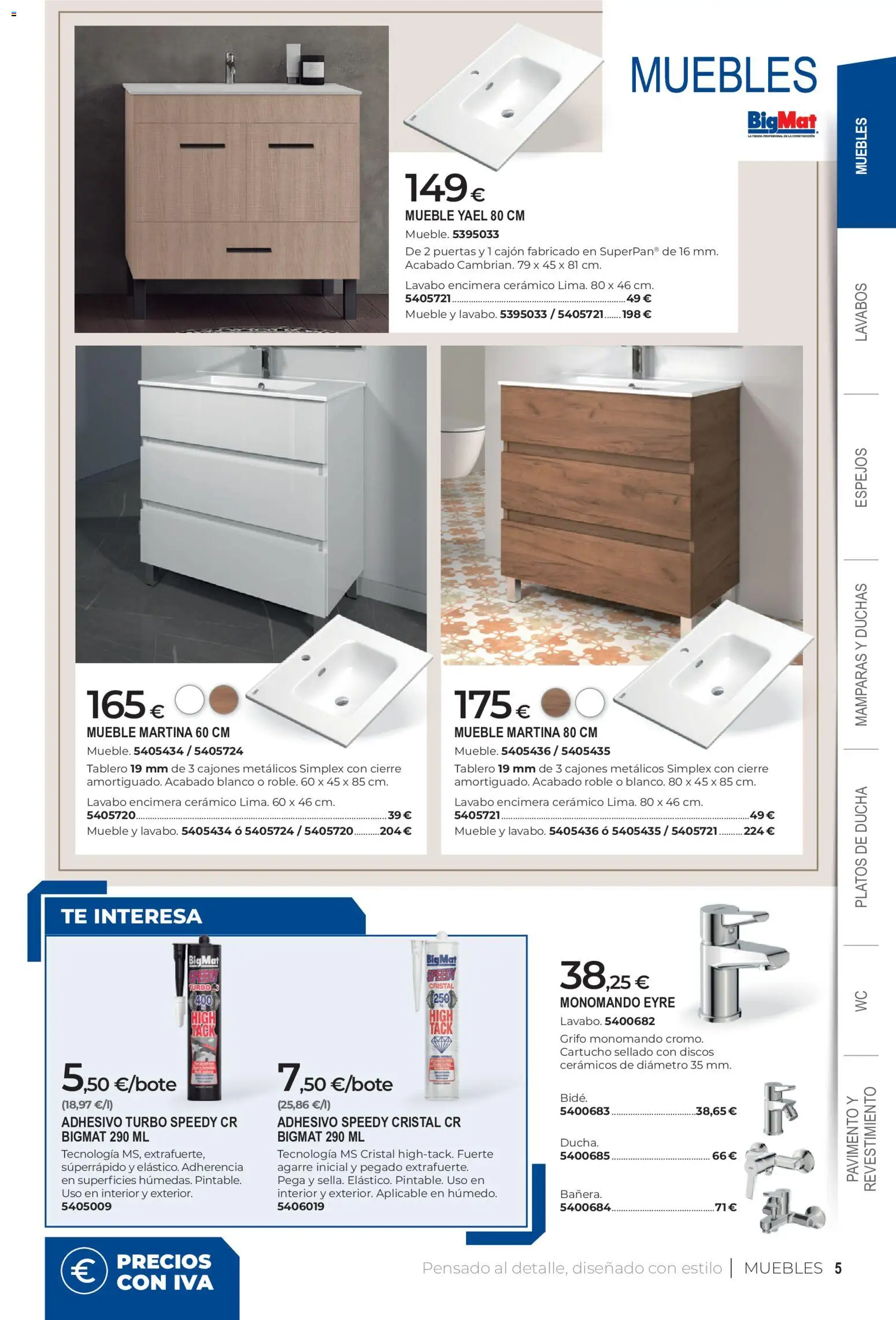 BigMat Baños y cerámica 2026 │ válido desde el 21.05.2026 | Página: 5 | Productos: Té, Muebles, Lavabo, Ducha