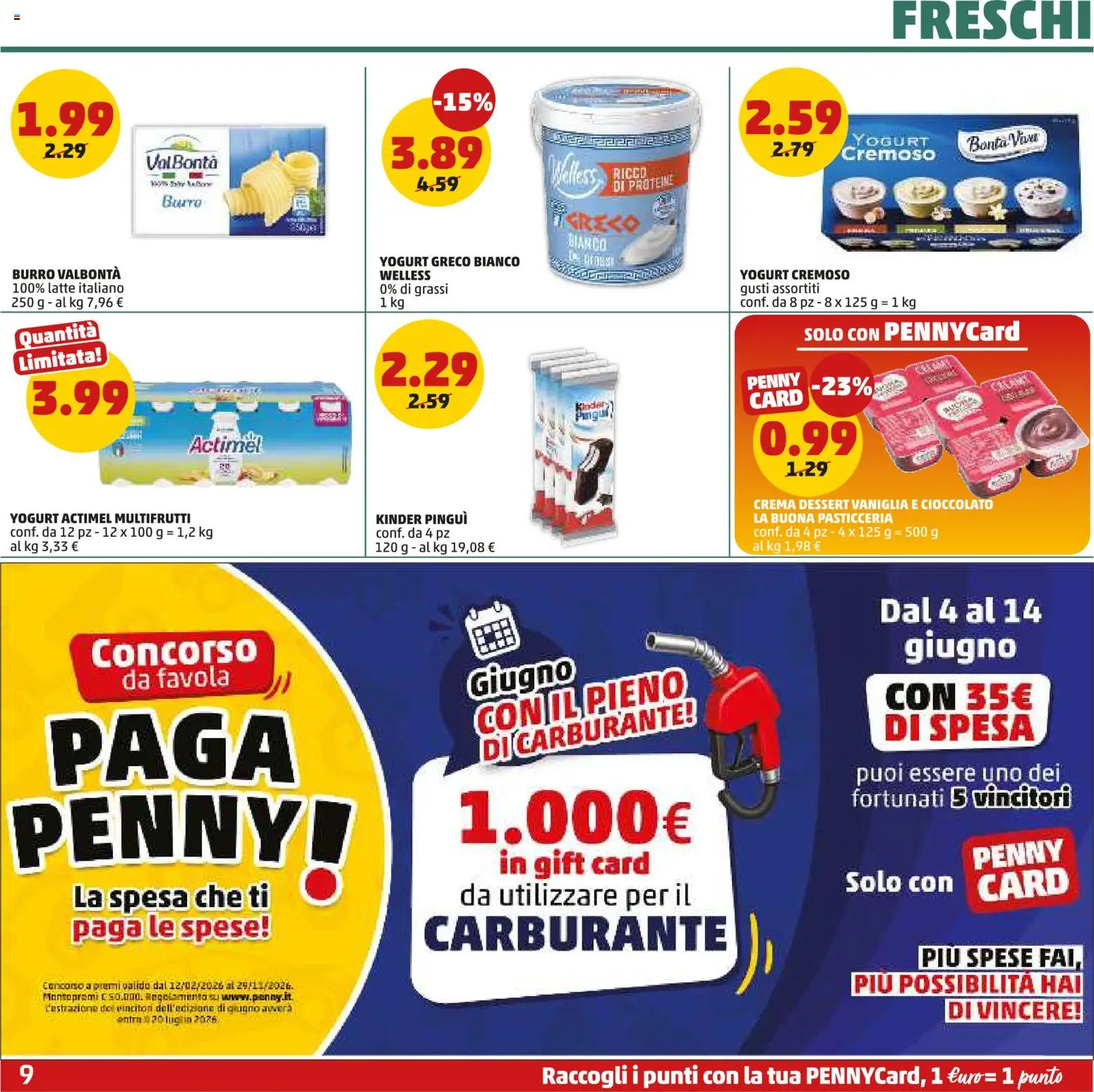 Volantino PENNY del 04.06.2026 | Pagina: 9 | Prodotti: Crema, Yogurt, Latte, Burro