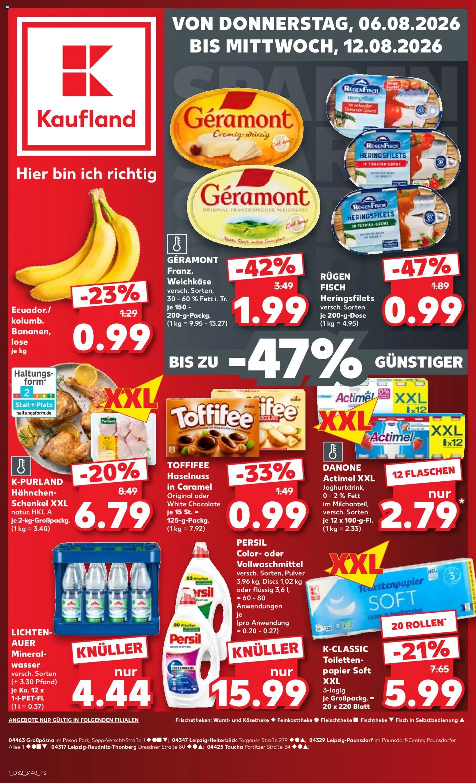Kaufland Prospekt Leipzig – gültig ab 06.08.2026 | Seite: 1 | Produkte: Geramont, Hahnchen, Tomaten, Persil