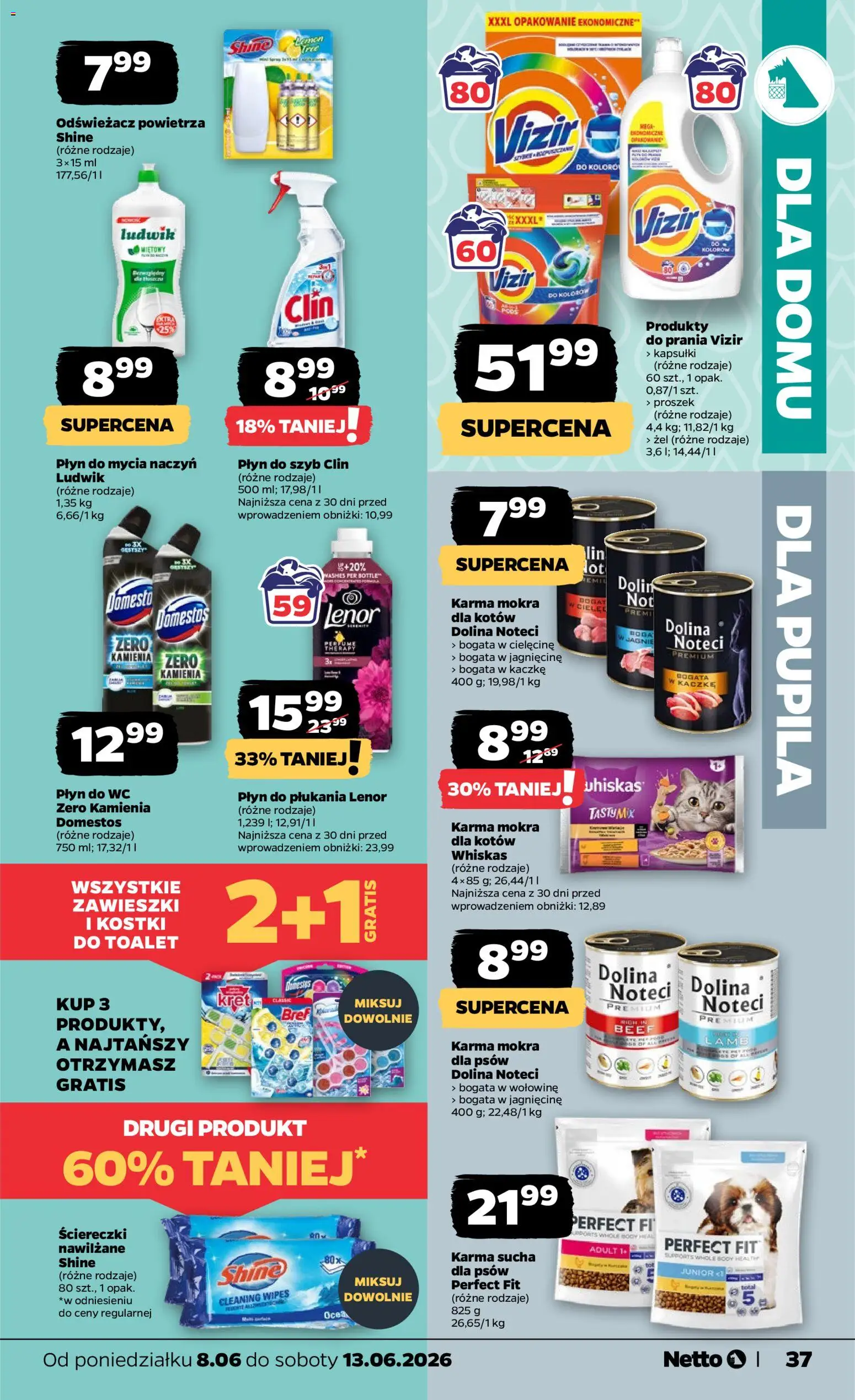 Netto gazetka od poniedziałku spożywcza od 08.06.2026 | Strona: 37 | Produkty: Odświeżacz powietrza, Domestos, Body, Płyn do mycia naczyń