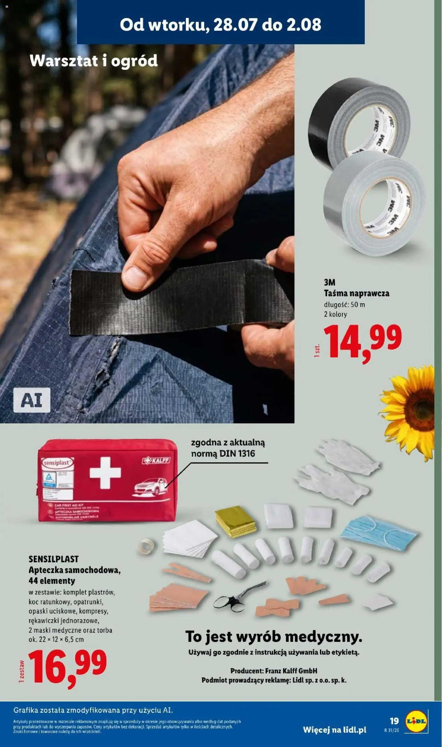 Lidl gazetka - Pol'and'Rock od 28.07.2026 | Strona: 19 | Produkty: Rękawiczki, Torba, Koc