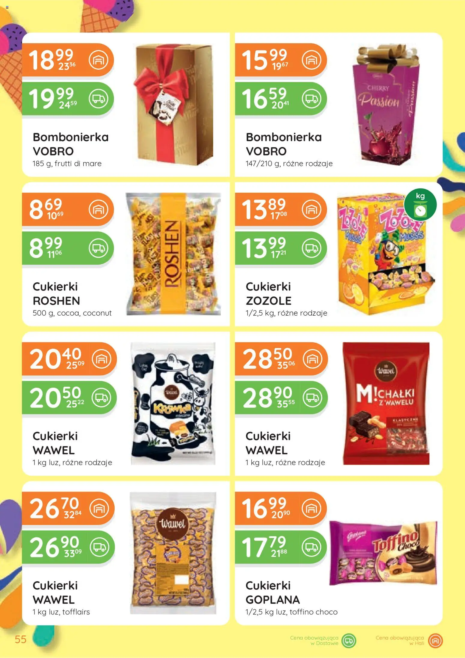Eurocash gazetka od 25.06.2026 | Strona: 55 | Produkty: Cukierki roshen, Bombonierka, Frutti di Mare, Cukierki