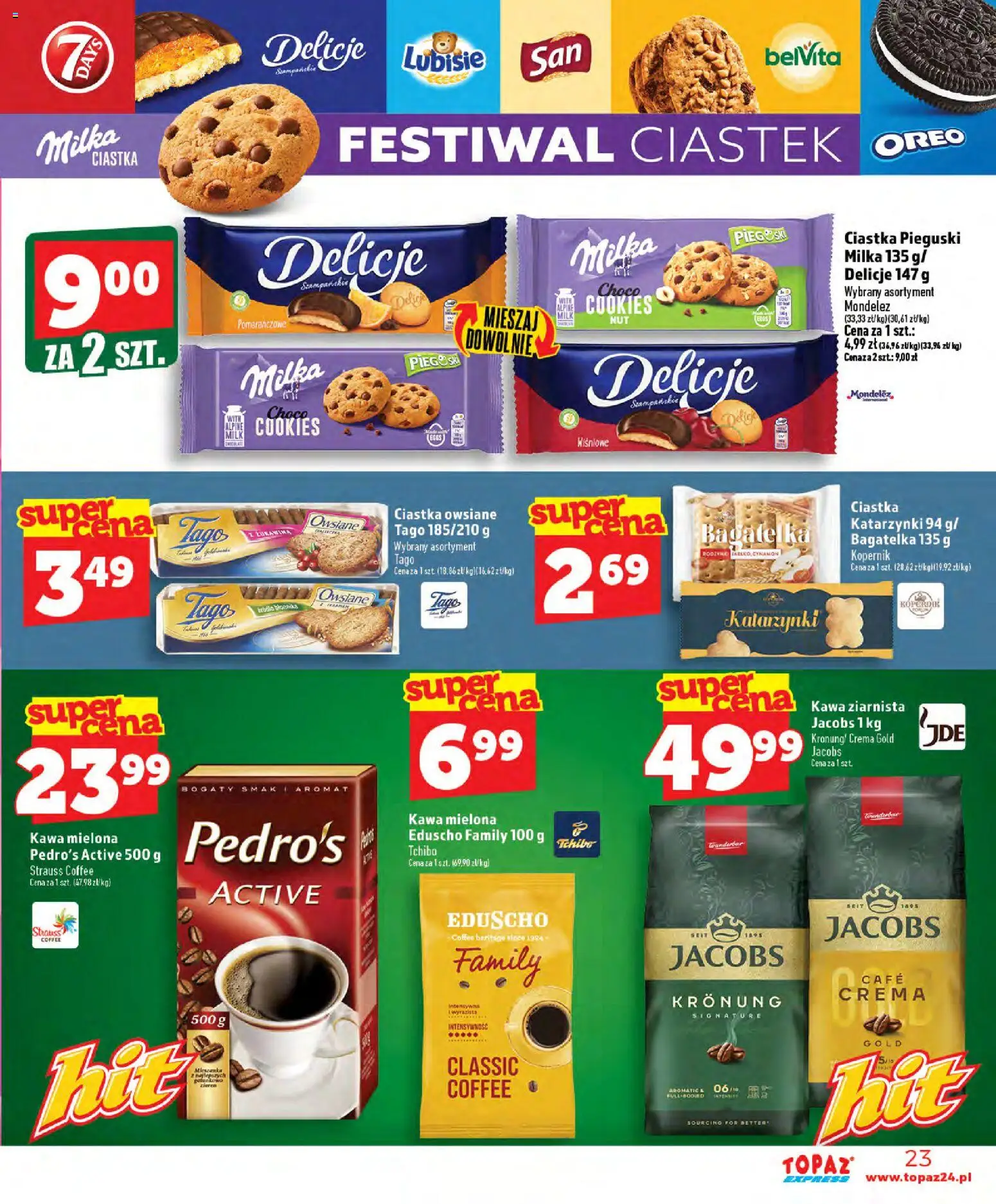 Topaz gazetka - Express od 30.07.2026 | Strona: 23 | Produkty: Belvita, Kawa ziarnista, Kawa, Ciastka
