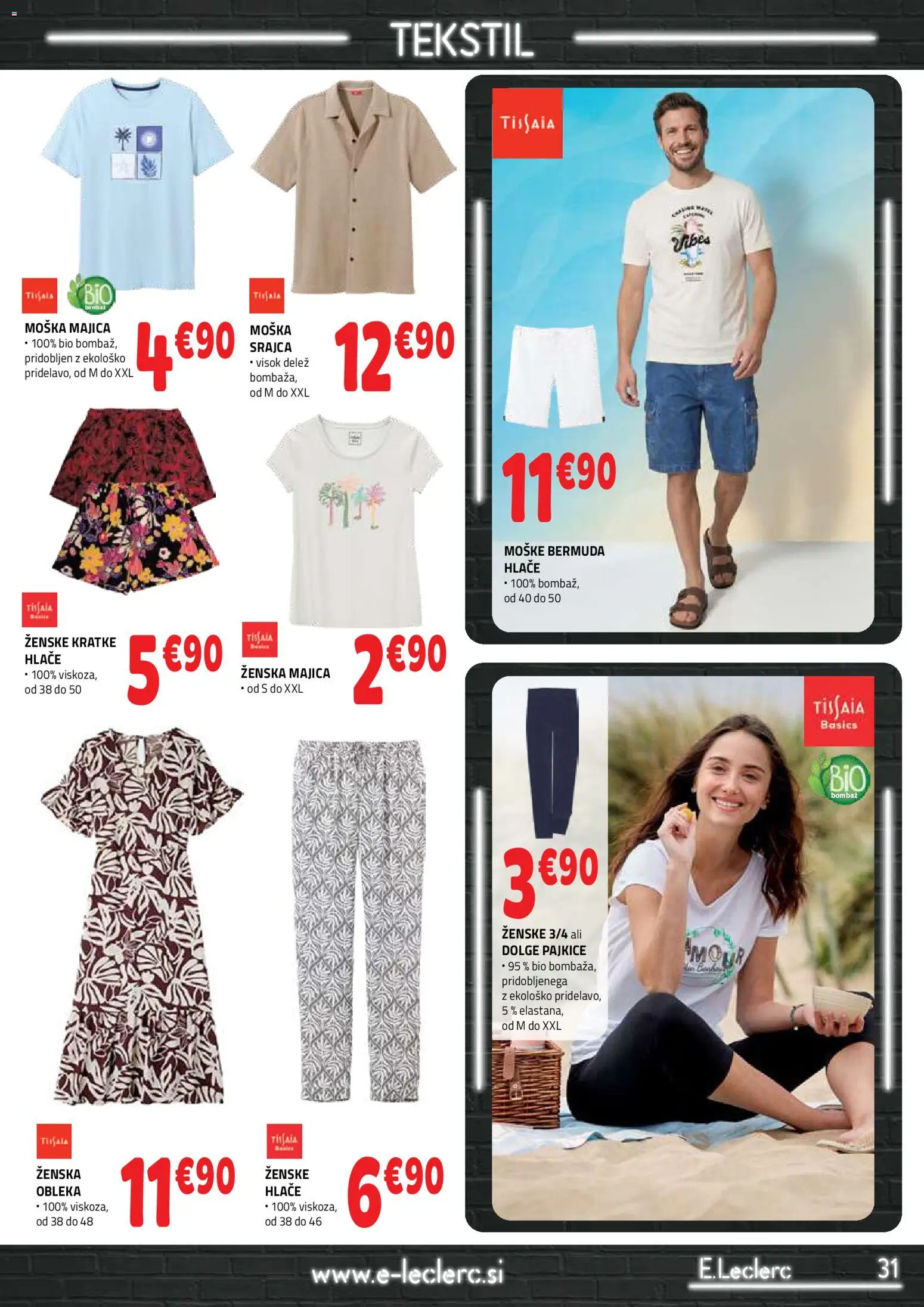 Novi E.leclerc katalog ponudbe – veljaven od 22.07.2026 | Stran: 31 | Izdelki: Pajkice, Majica, Hlace, Obleka