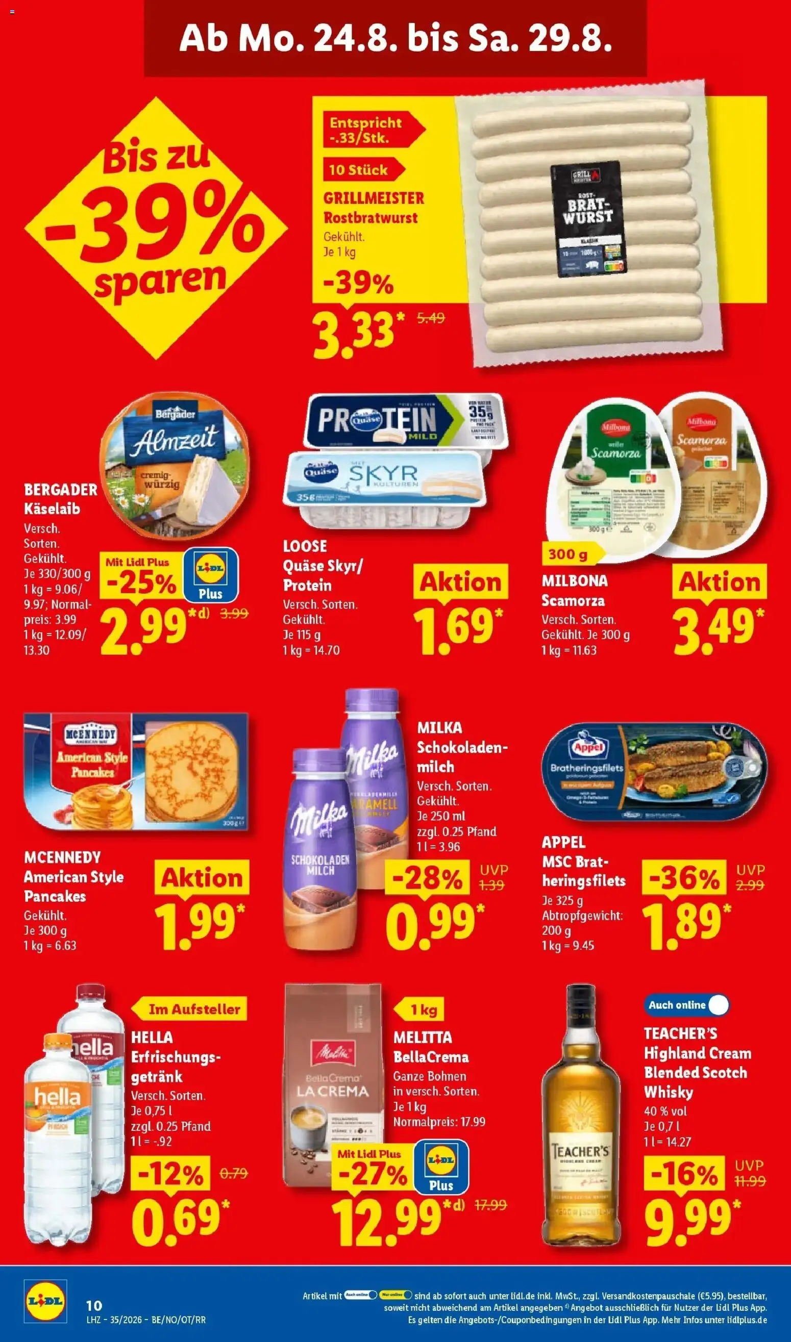 Lidl Prospekt Wahlstedt (ab 24.08.2026) zum Blättern » Angebote | Seite: 22 | Produkte: Whisky, Milch, Hella, Wurst