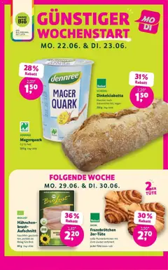 Denns BioMarkt Prospekt ab 17.06.2026 gültig | Seite: 5 | Produkte: Hahnchen, Quark, Magerquark, Brot