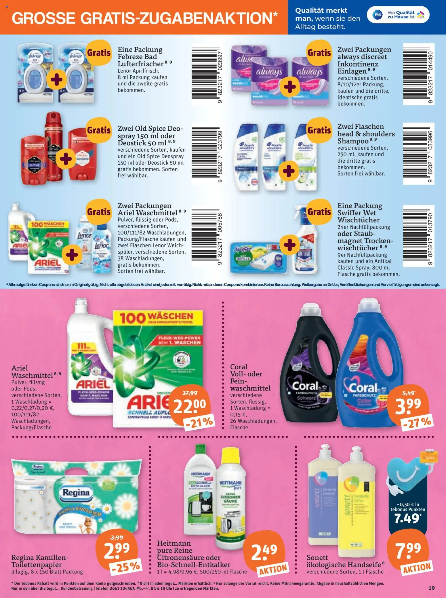Tegut Prospekt – gültig ab 12.06.2026 | Seite: 21 | Produkte: Lenor, Head & shoulders, Swiffer, Uhr