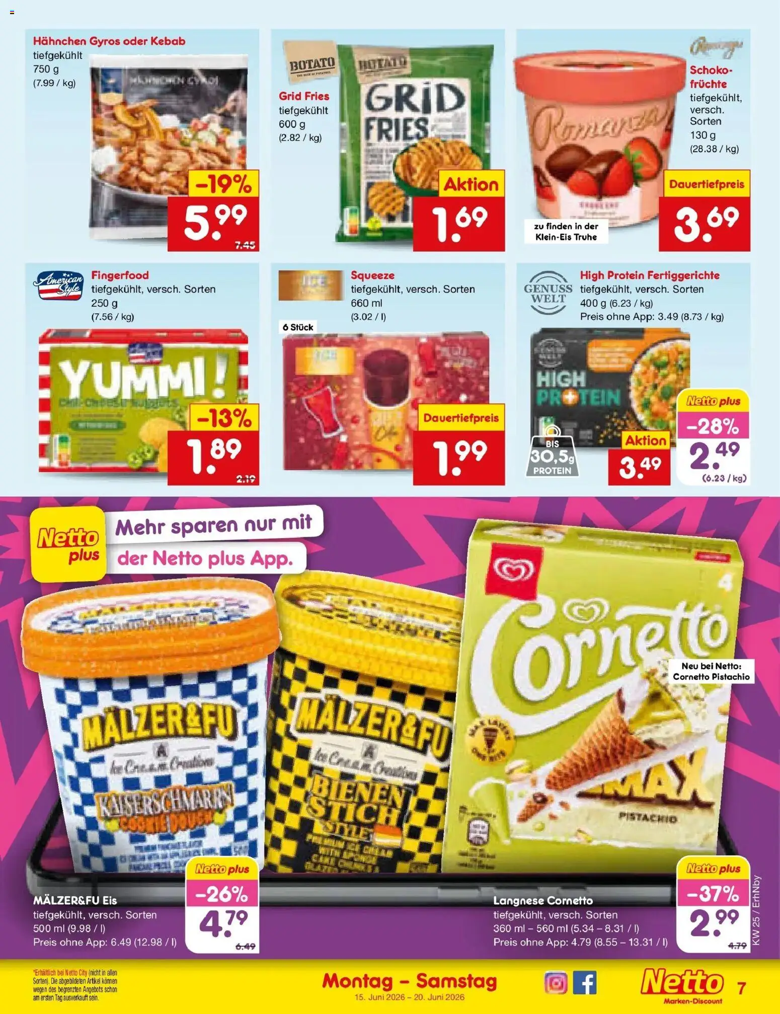 Netto Marken-Discount Prospekt Metten – gültig ab 14.06.2026 | Seite: 9 | Produkte: Hahnchen, Gyros, Fertiggerichte, Eis