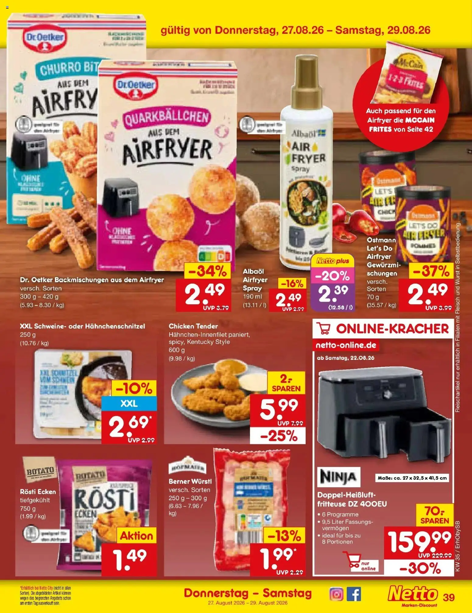 Netto Marken-Discount Prospekt Mauern – gültig ab 24.08.2026 | Seite: 53 | Produkte: Würstl, McCain, Wurst, Fleisch