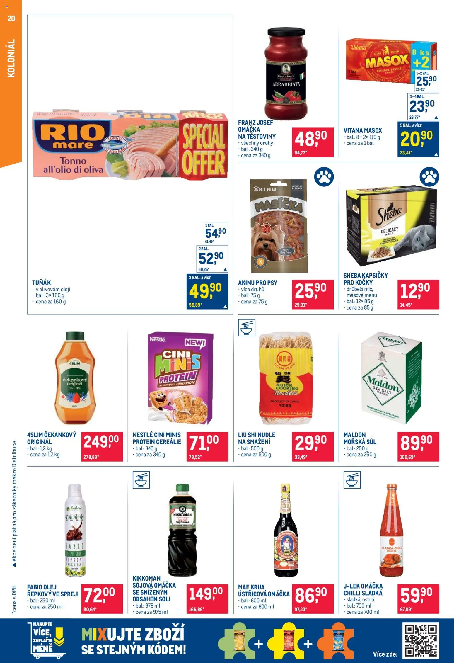 Makro leták - Pro milovníky jídla od 12.08.2026 | Strana: 20 | Produkty: Masox, Sheba, Pes, Sůl