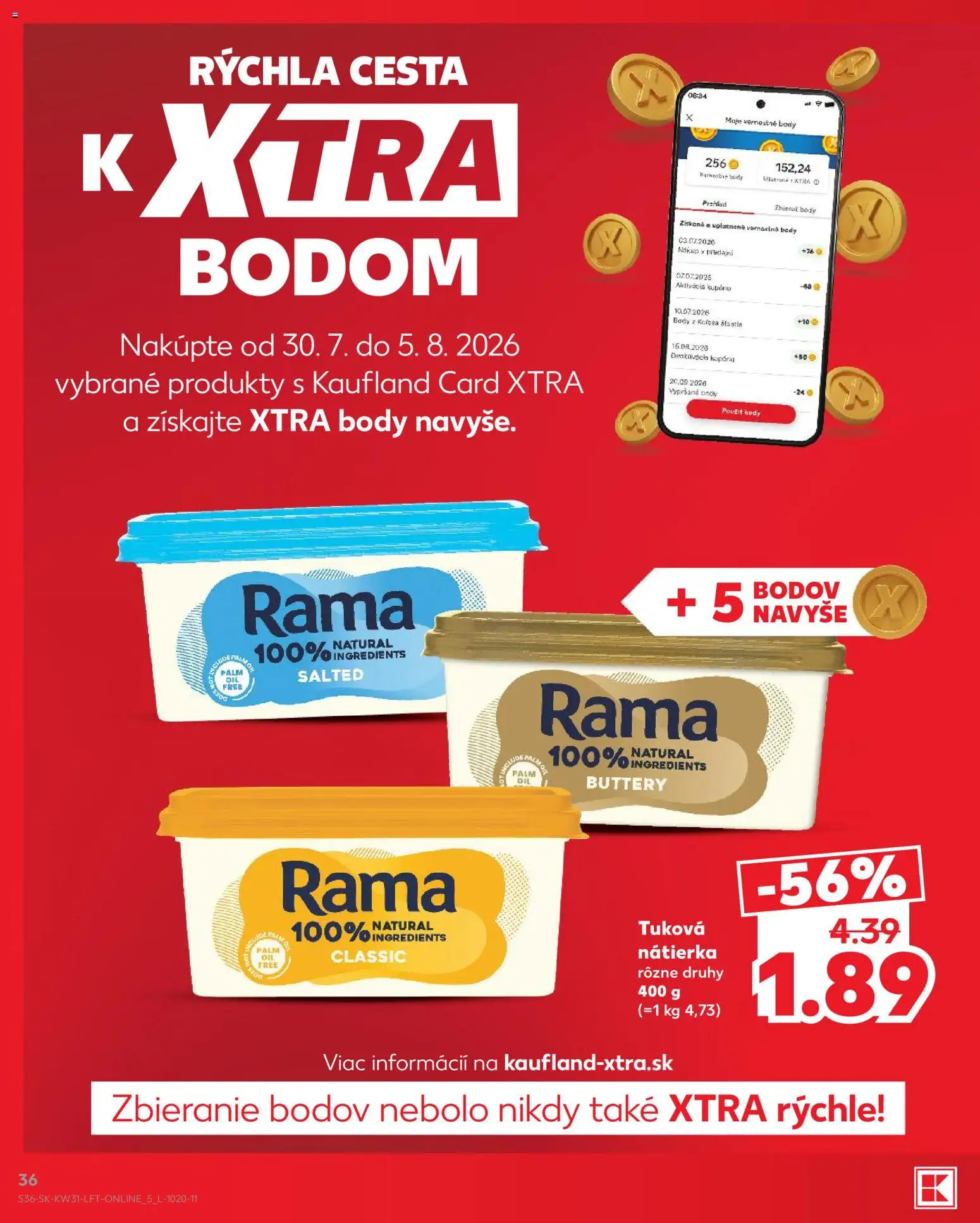 Nové Kaufland akcie – leták je platný od 30.07.2026 | Strana: 36 | Produkty: Rama