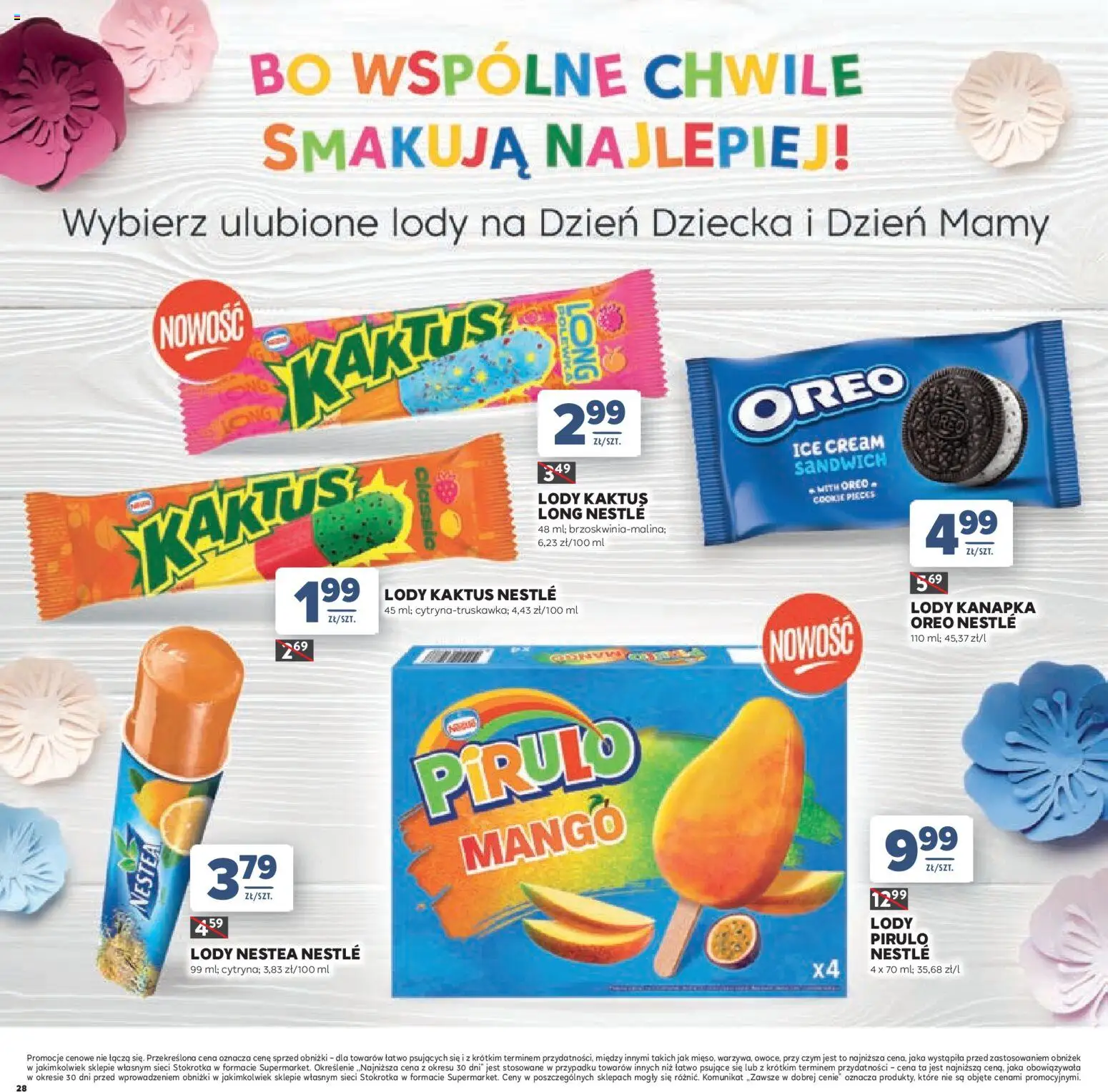 Stokrotka gazetka - Dzień Matki i Dziecka od 21.05.2026 | Strona: 28 | Produkty: Mango, Stokrotka, Sandwich, Lody Kaktus