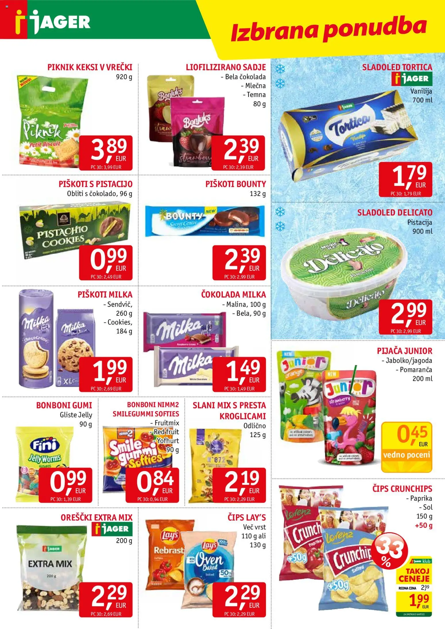 Novi Jager katalog ponudbe – veljaven od 02.09.2026 | Stran: 10 | Izdelki: Keksi, Piskoti, Sladoled, Sadje