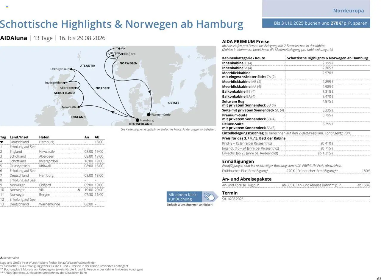 Aida Sommer 2026 – gültig ab 01.03.2026 | Seite: 63 | Produkte: Bett