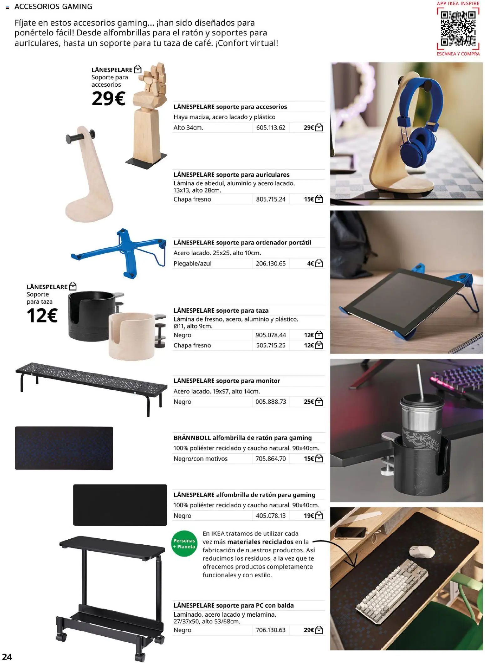 Catálogo IKEA Oficina en casa │ válido desde el 01.02.2026 | Página: 24 | Productos: Soporte para ordenador portátil, Alfombrilla, PC, Ordenador