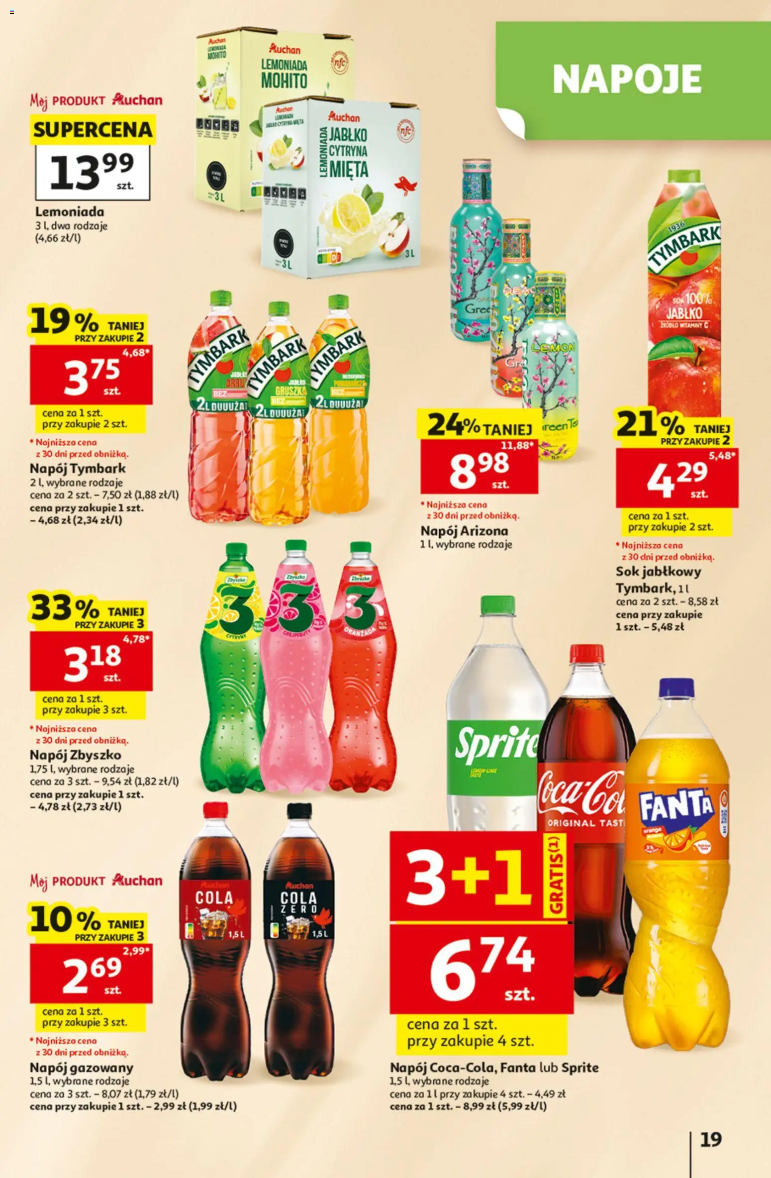 Auchan gazetka - 30 Lat Hipermarket od 25.06.2026 | Strona: 19 | Produkty: Cytryna, Gruszka, Mięta, Sok