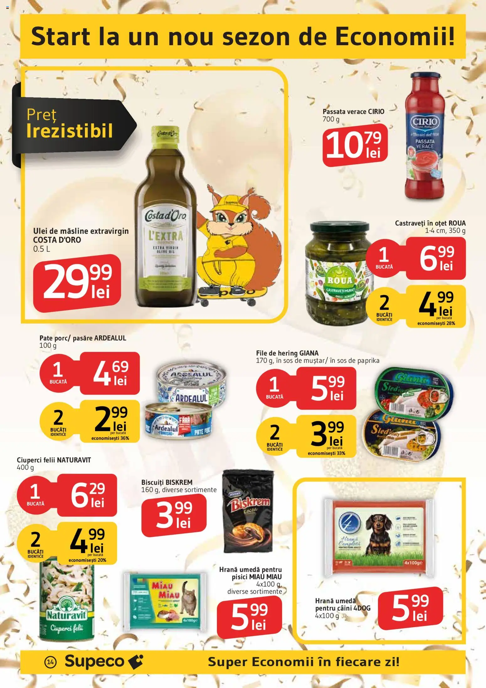 Noul catalog Supeco – valabil de la 03.09.2026 | Pagină: 14 | Produse: Ulei de masline extravirgin, Oțet, Cirio, Castraveți