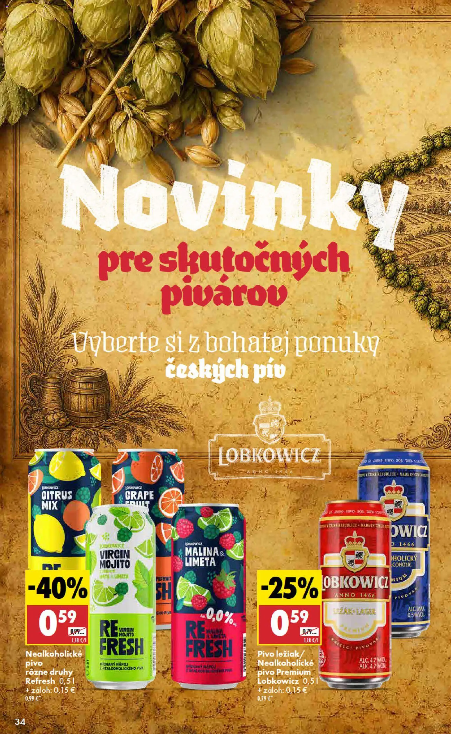 Nové Biedronka akcie – leták je platný od 30.07.2026 | Strana: 34 | Produkty: Pivo, Nealkoholické pivo