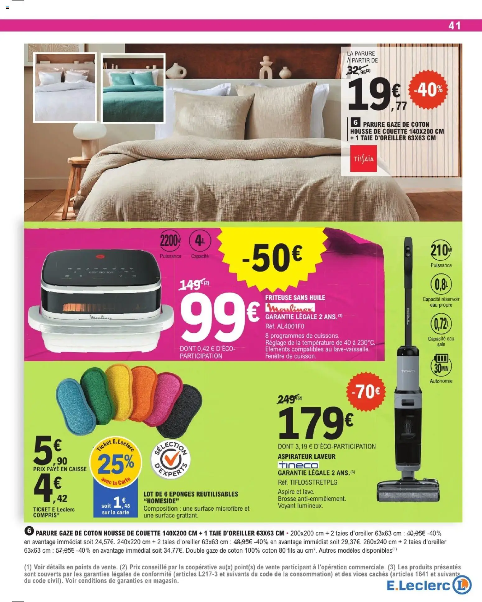 {H1} | Page: 41 | Produits: Friteuse, Housse de couette, Huile, Couette