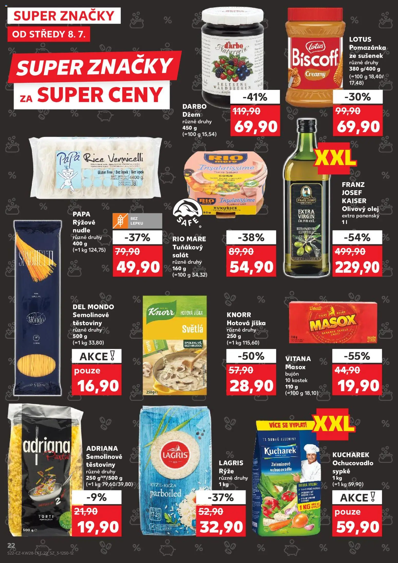 Kaufland leták - Plzeň od 08.07.2026 | Strana: 22 | Produkty: Olej, Rýže, Salát, Semolinové těstoviny