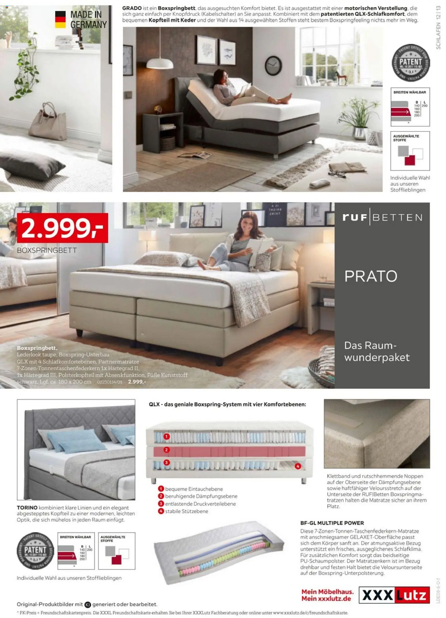 XXXLutz Boxspringbetten Spezial – gültig ab 15.08.2026 | Seite: 13 | Produkte: Matratze, Boxspringbett