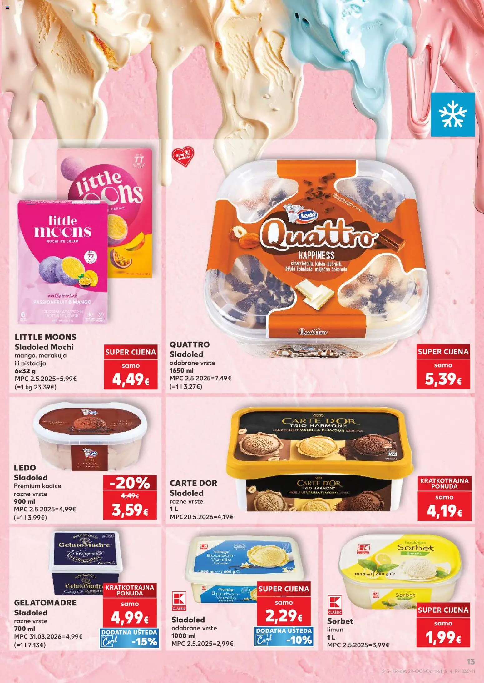 Kaufland katalog | vrijedi od 15.07.2026 | Stranica: 13 | Proizvodi: Čokolada, Ledo, Sladoled, Limun