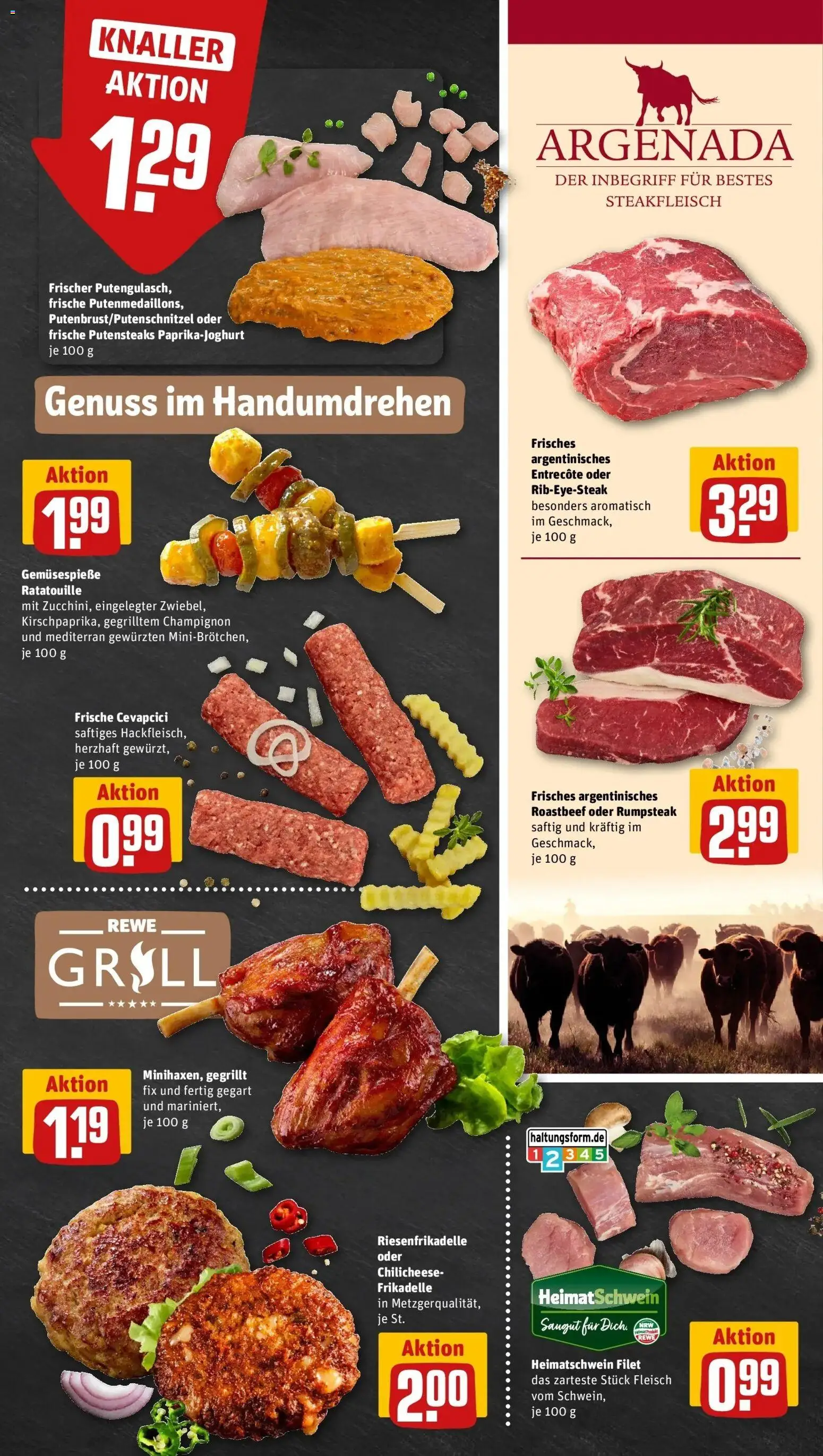 REWE Prospekt ab 17.08.2026 zum Blättern » Angebote | Seite: 9 | Produkte: Rumpsteak, Entrecote, Roastbeef, Fleisch